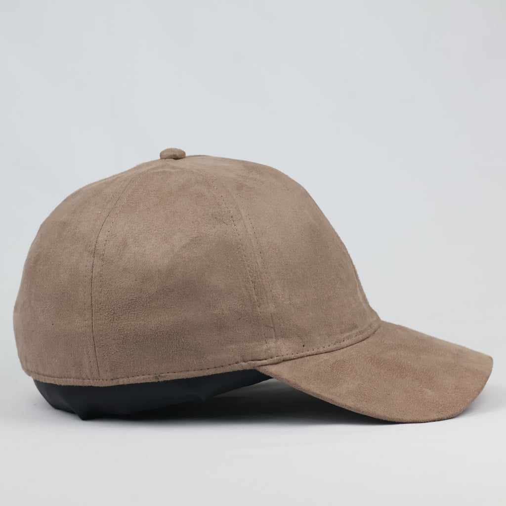 H&M Neutral Earth Tone Faux Suede Fitted Thrifted Hat