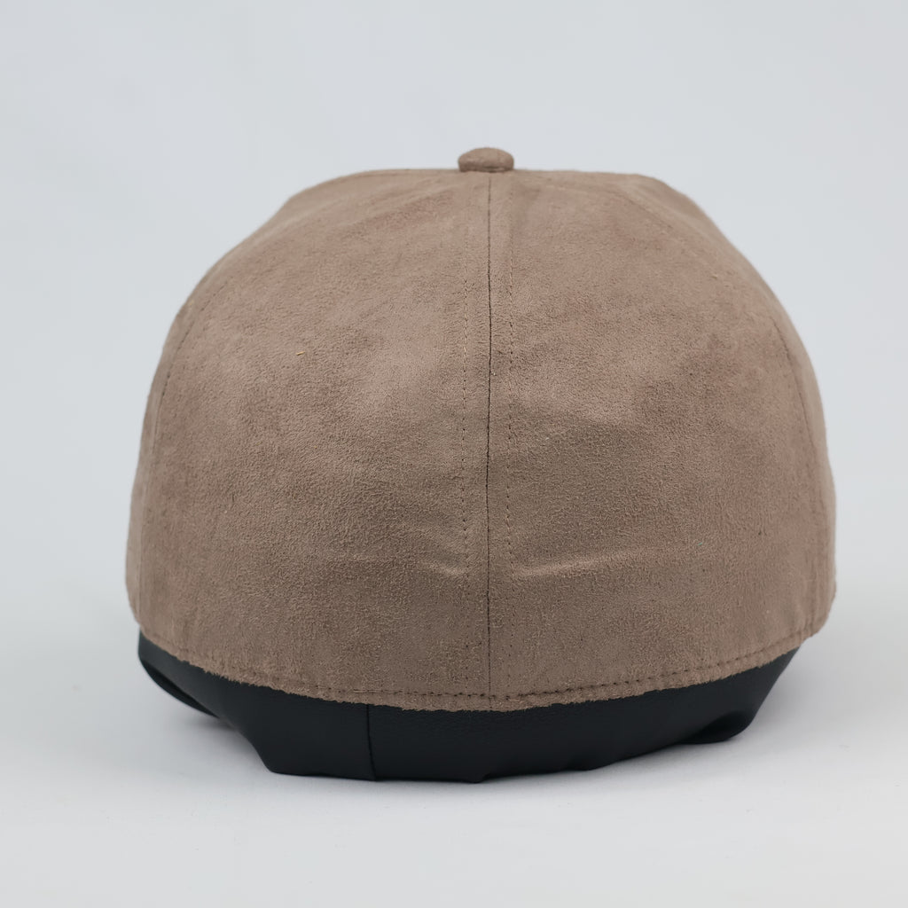 H&M Neutral Earth Tone Faux Suede Fitted Thrifted Hat