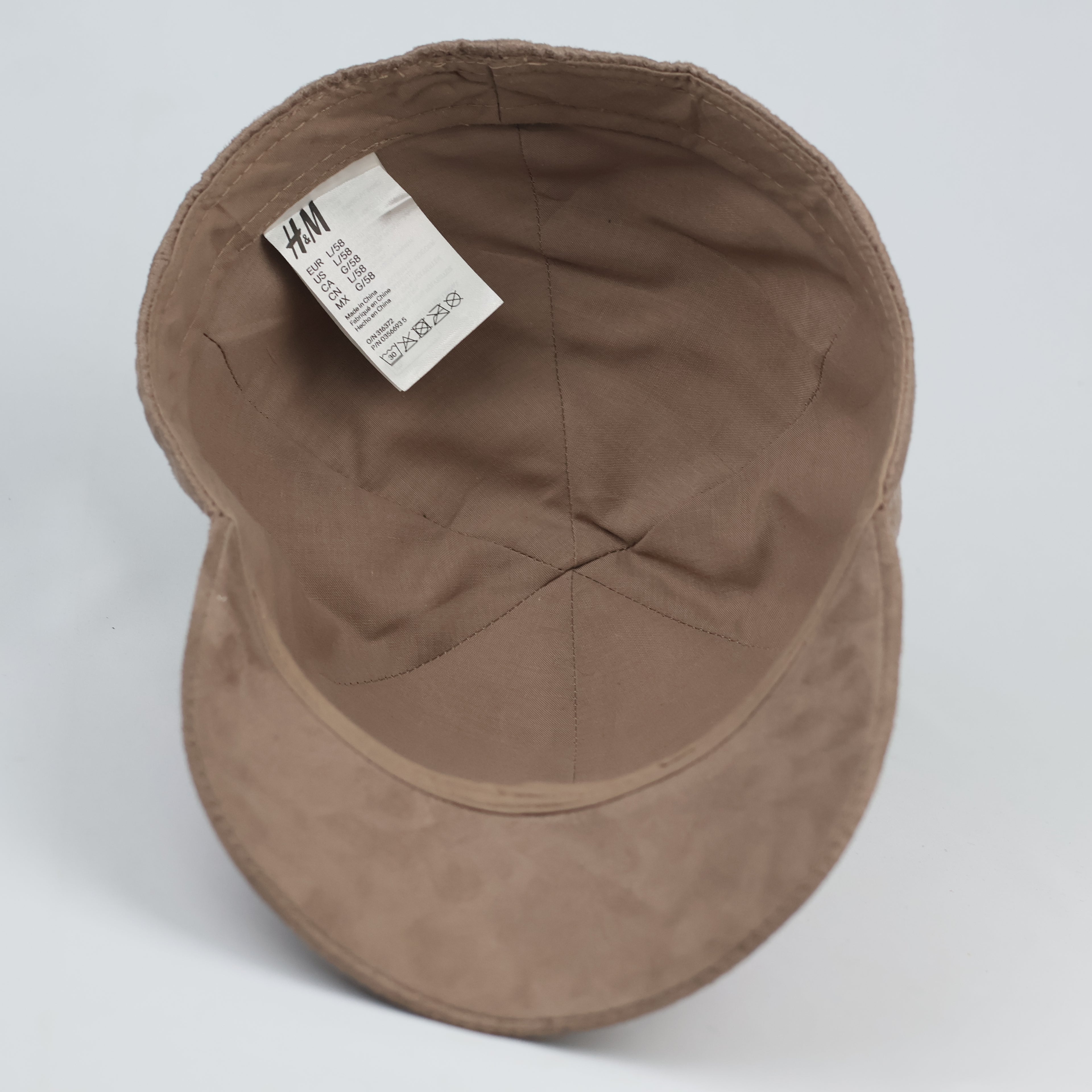 H&M Neutral Earth Tone Faux Suede Fitted Thrifted Hat