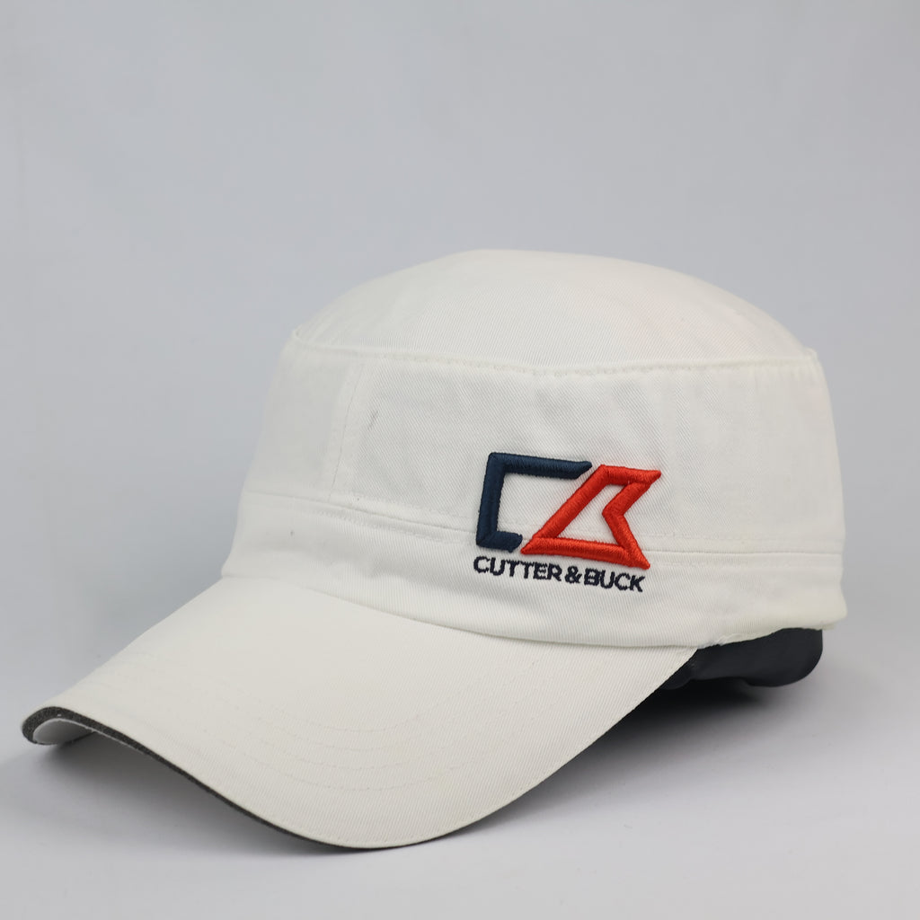 Retro Cutter and Buck White Flat Top Golf Cap