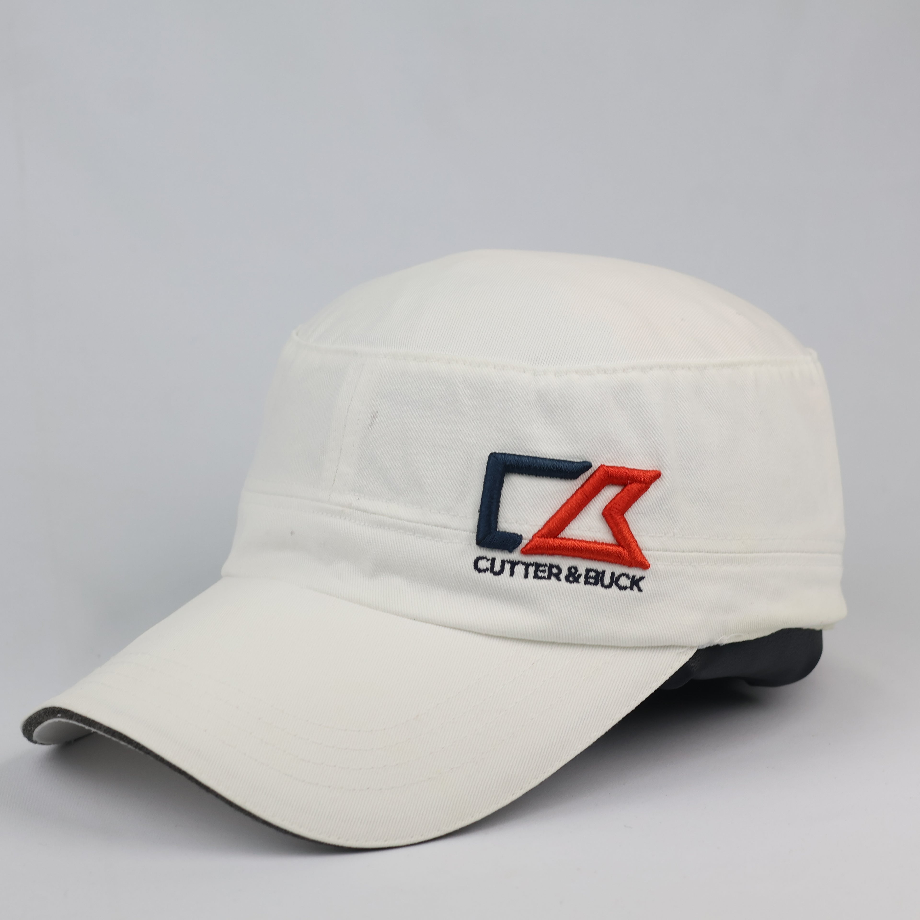 Retro Cutter and Buck White Flat Top Golf Cap