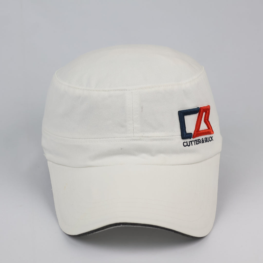 Retro Cutter and Buck White Flat Top Golf Cap