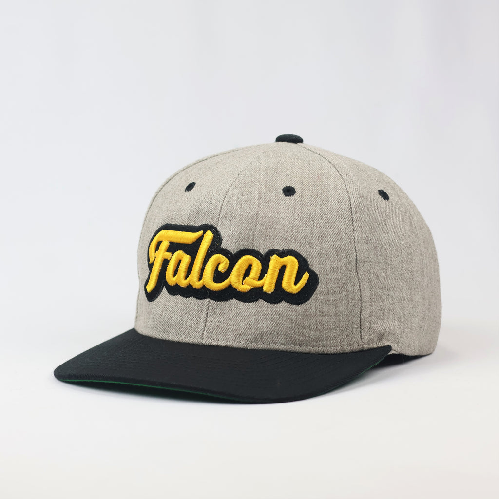 Vintage Style Grey Falcon Embroidered Flat Brim Thrifted Snapback