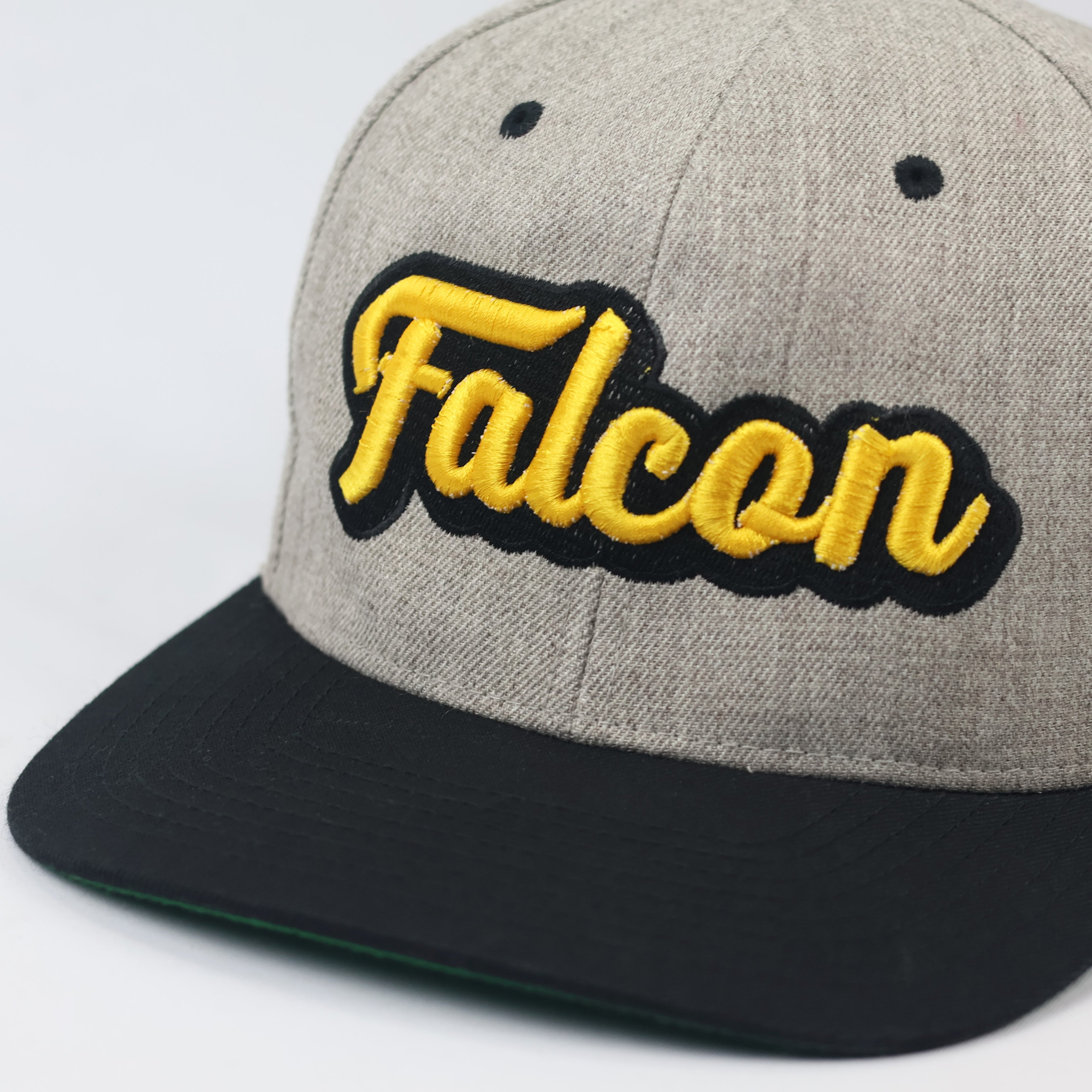 Vintage Style Grey Falcon Embroidered Flat Brim Thrifted Snapback