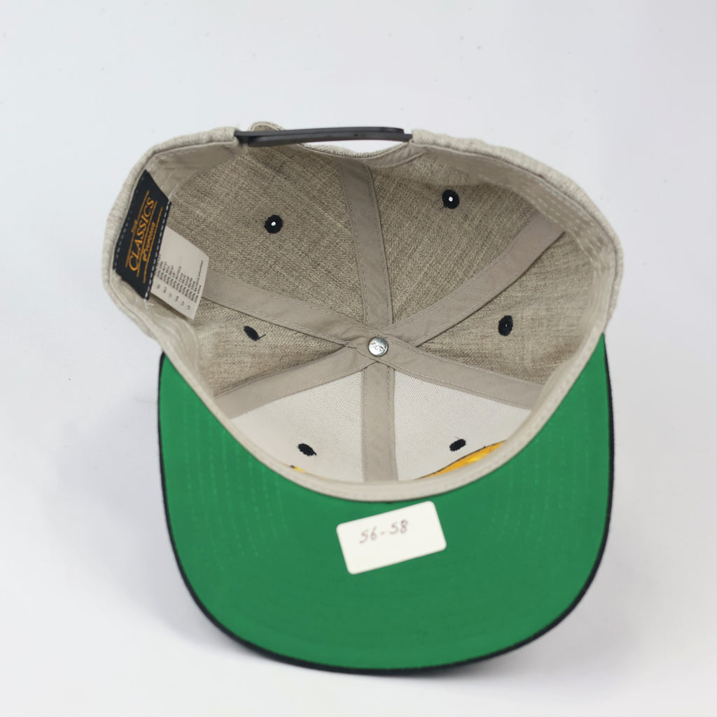 Vintage Style Grey Falcon Embroidered Flat Brim Thrifted Snapback