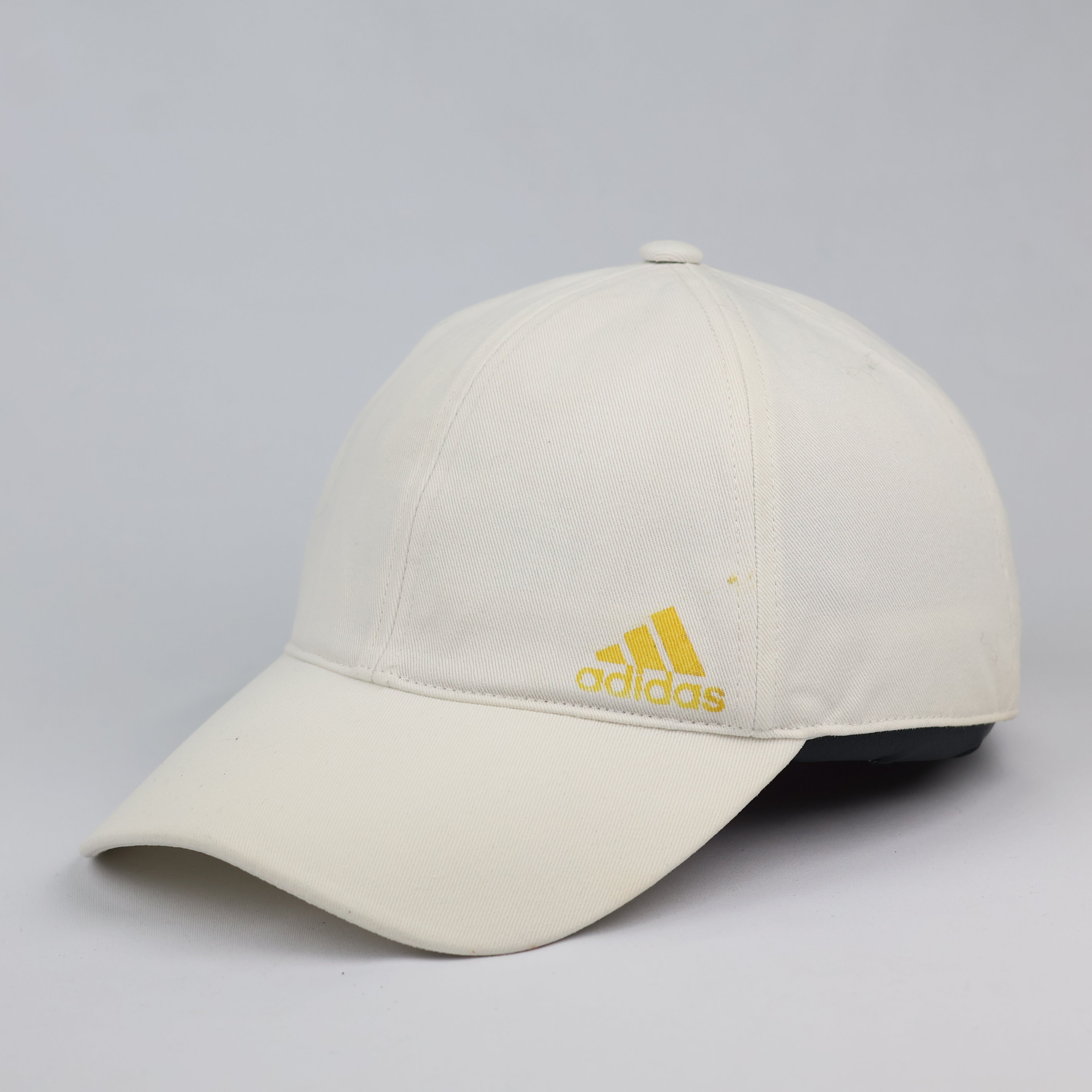 Adidas Classic Cream Unstructured Dad Hat with Yellow Thrifted Logo