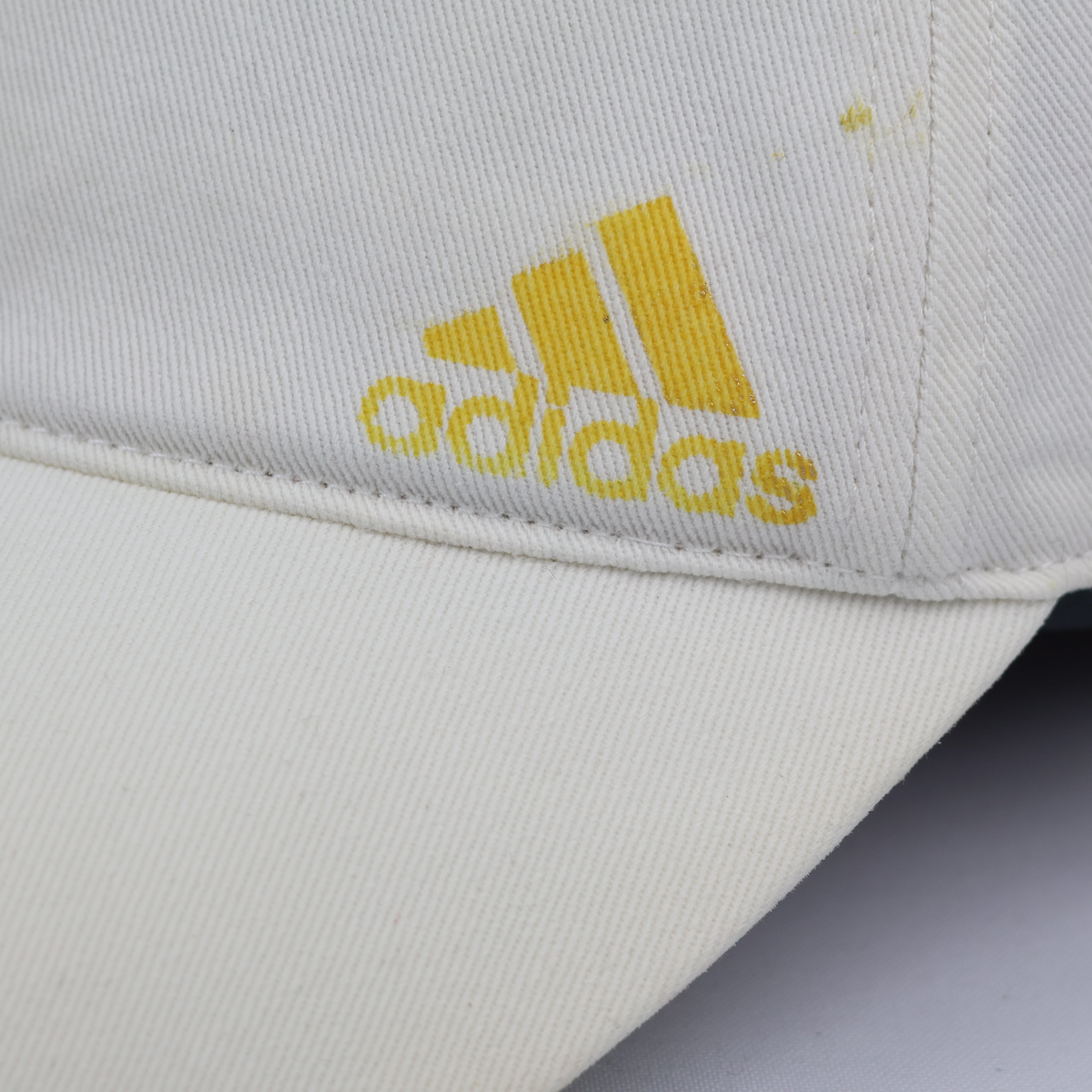 Adidas Classic Cream Unstructured Dad Hat with Yellow Thrifted Logo