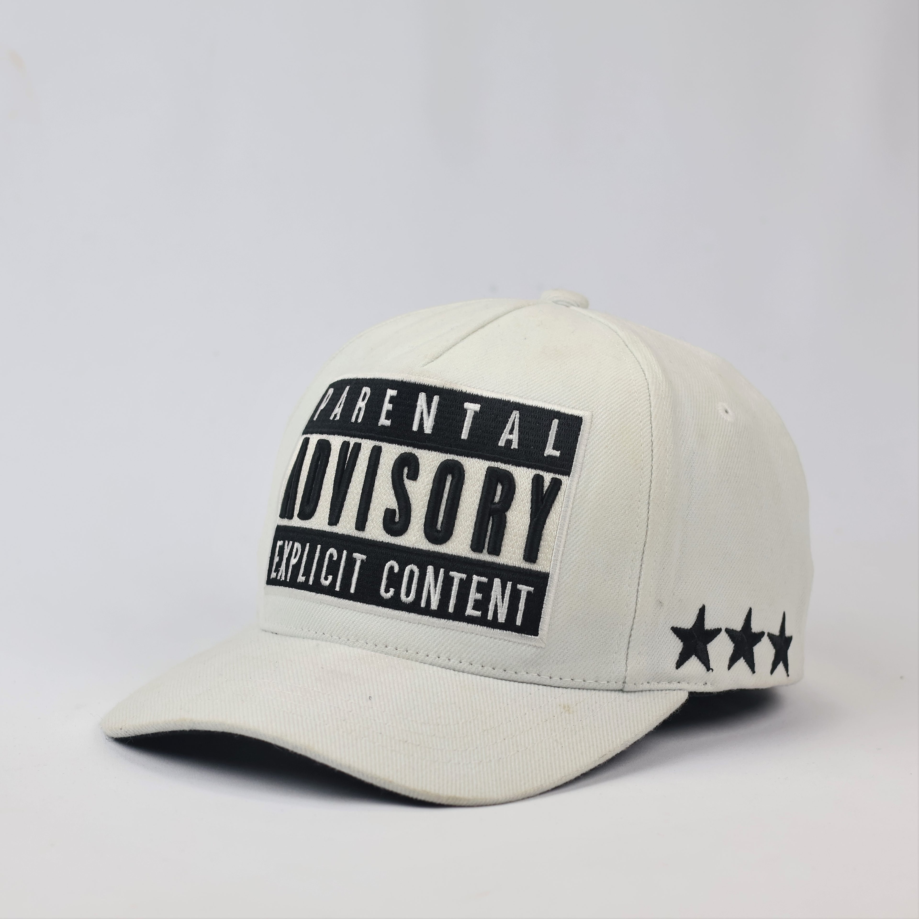 Vintage Parental Advisory Embroidered Thrifted Snapback – Off-White
