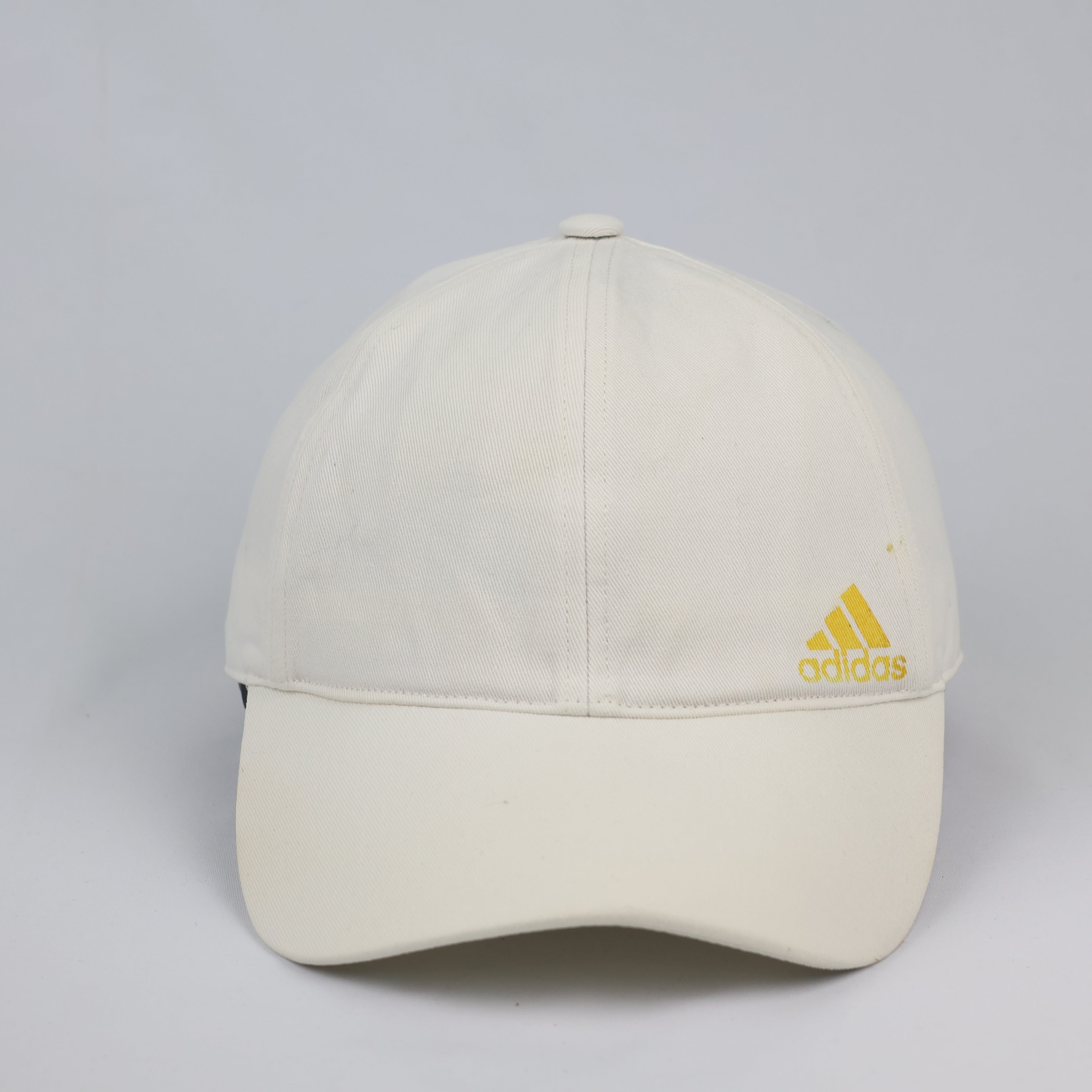 Adidas Classic Cream Unstructured Dad Hat with Yellow Thrifted Logo
