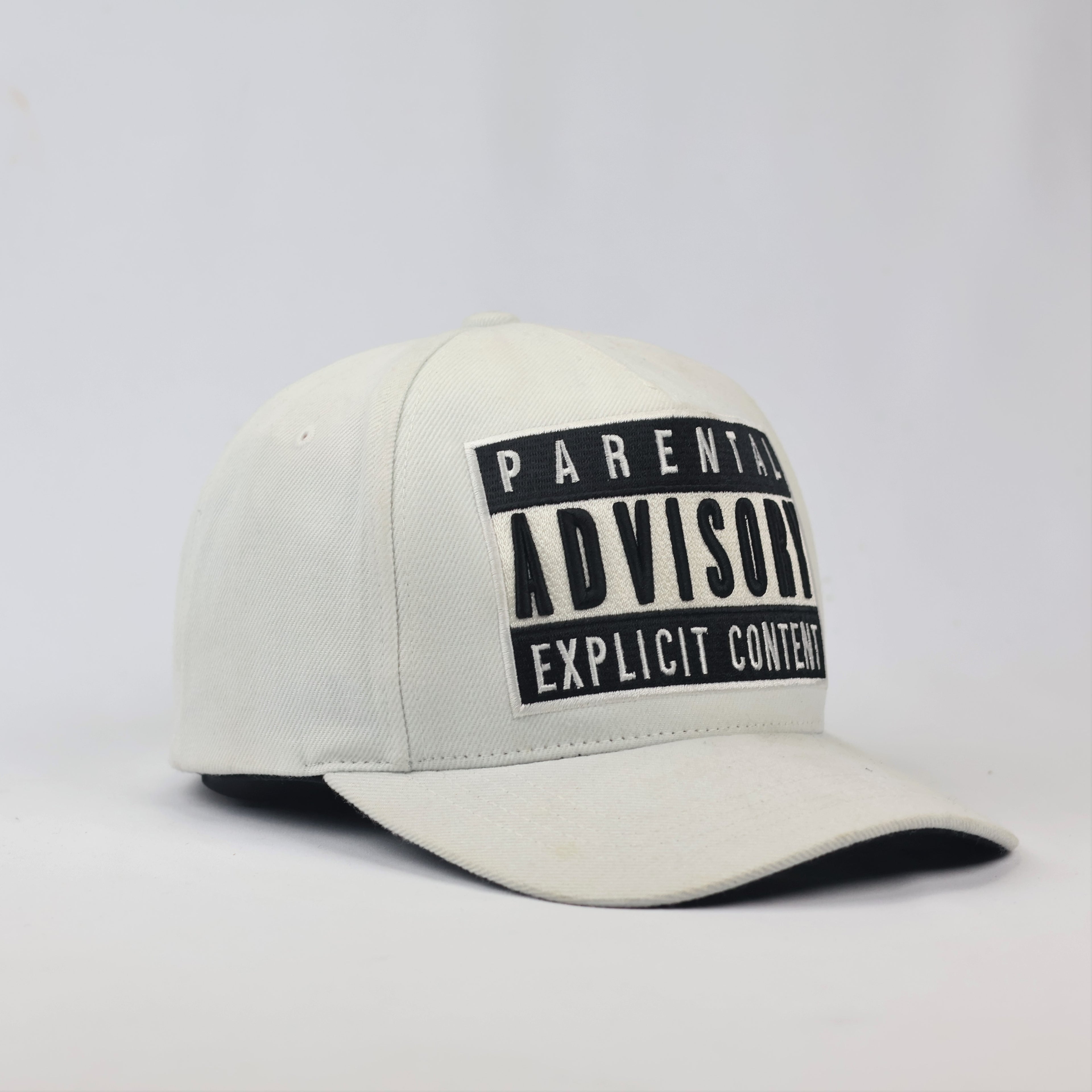 Vintage Parental Advisory Embroidered Thrifted Snapback – Off-White
