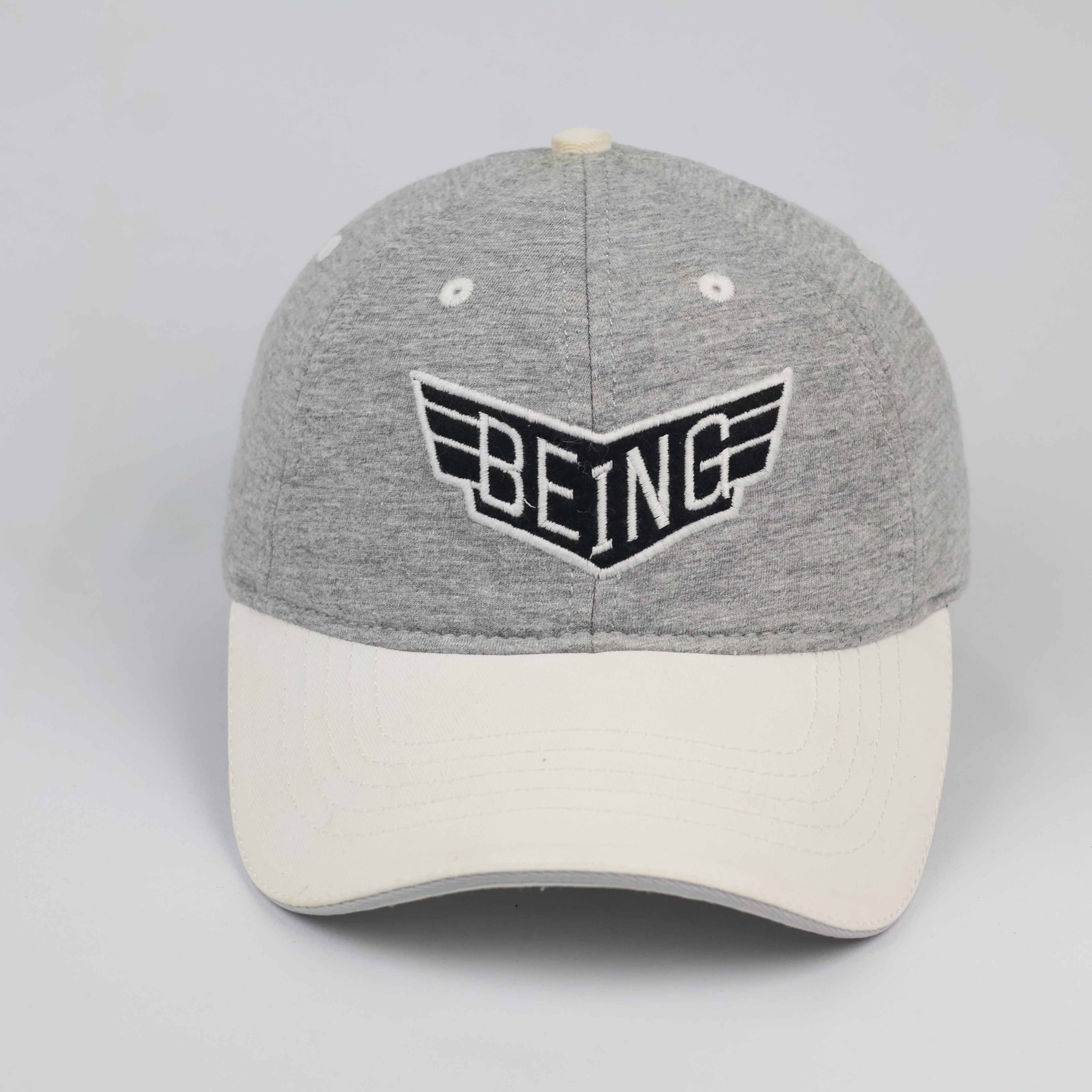 Being Human Grey Marl & White Two-Tone Strapback Thrifted Hat