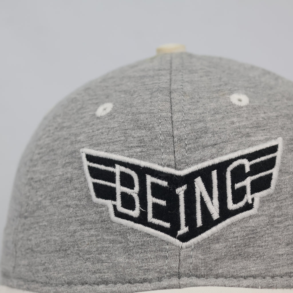 Being Human Grey Marl & White Two-Tone Strapback Thrifted Hat