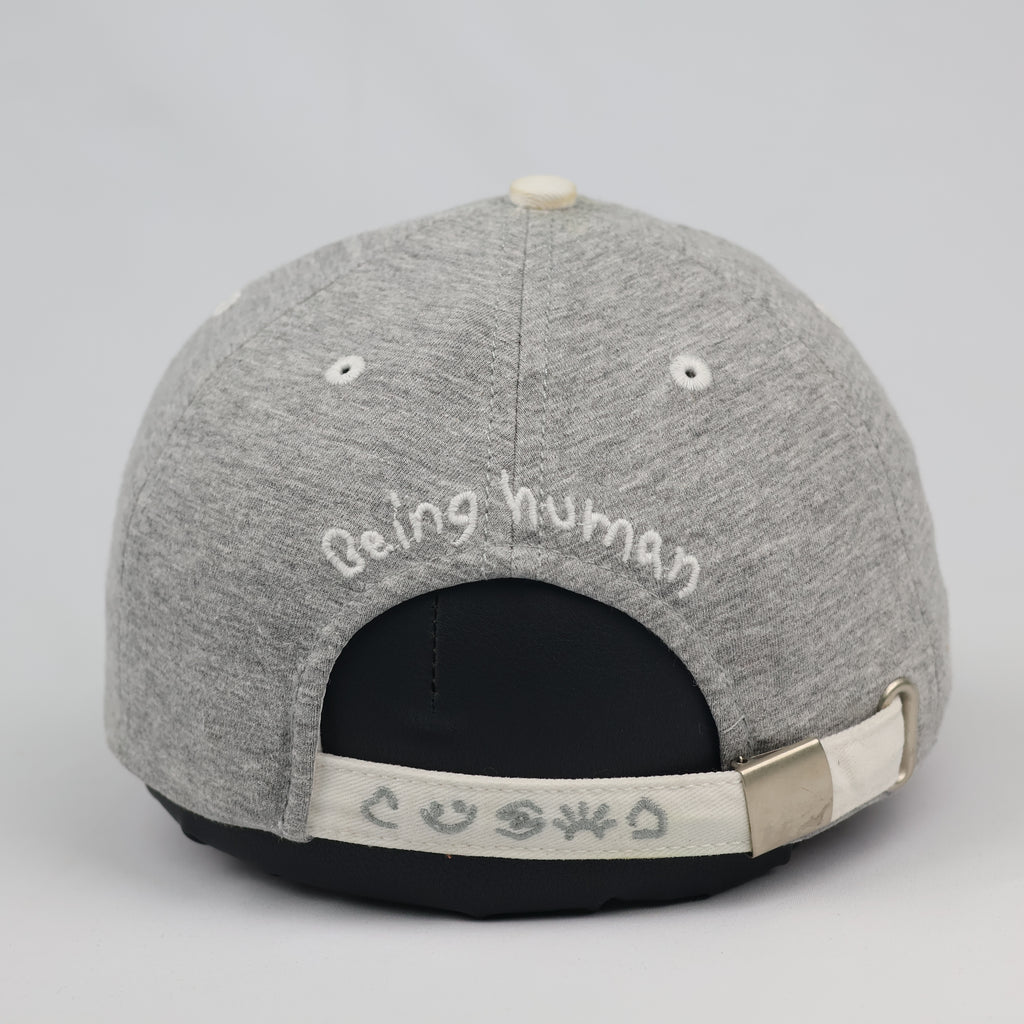 Being Human Grey Marl & White Two-Tone Strapback Thrifted Hat