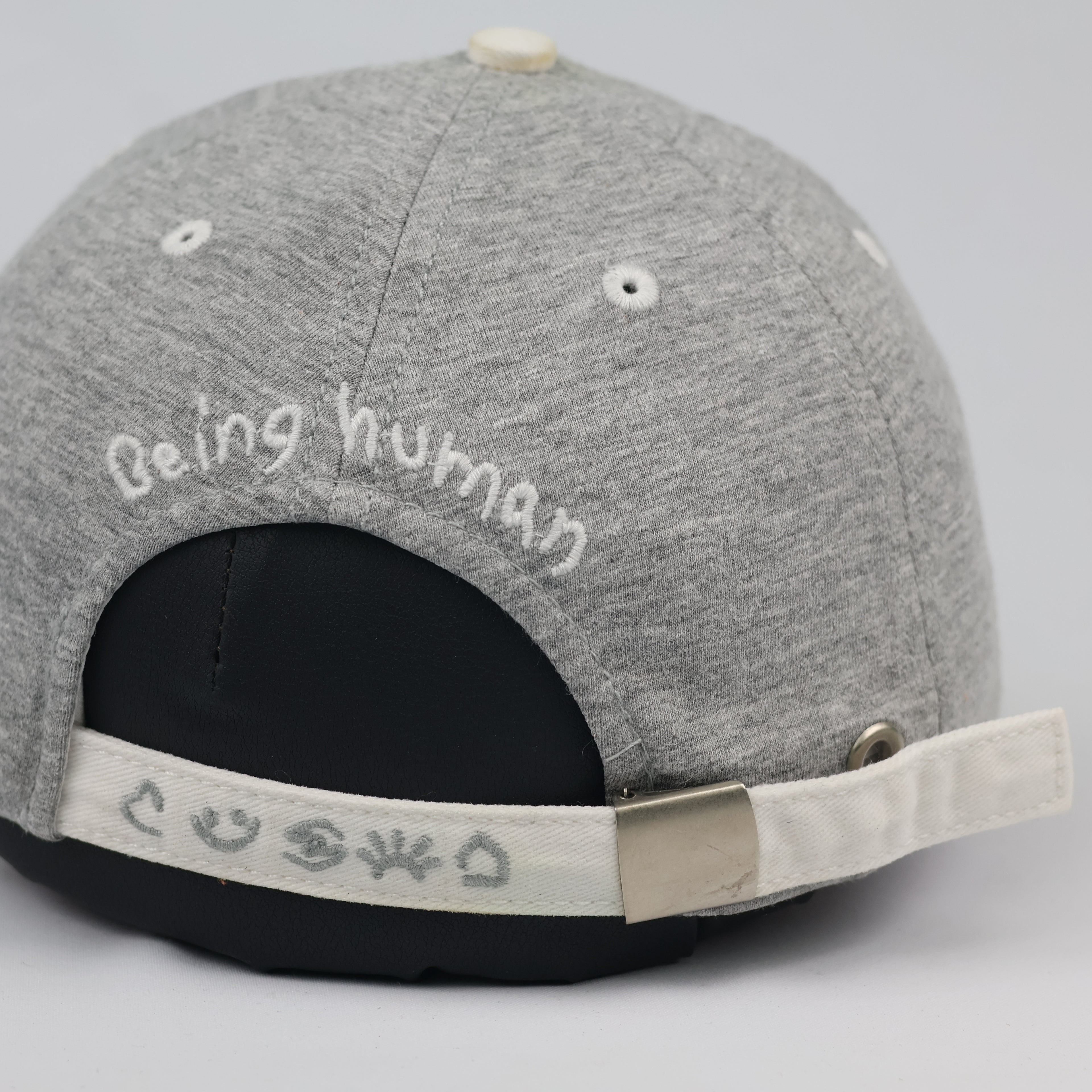 Being Human Grey Marl & White Two-Tone Strapback Thrifted Hat