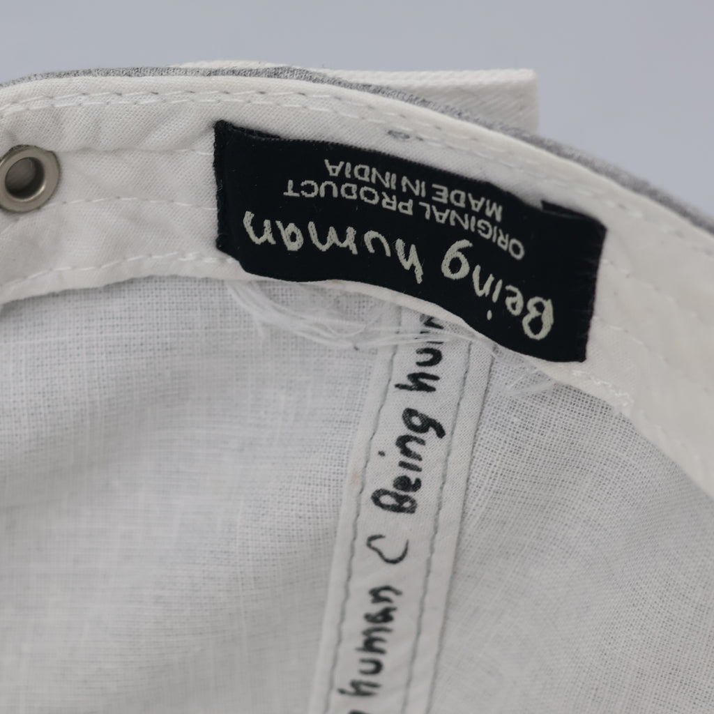 Being Human Grey Marl & White Two-Tone Strapback Thrifted Hat