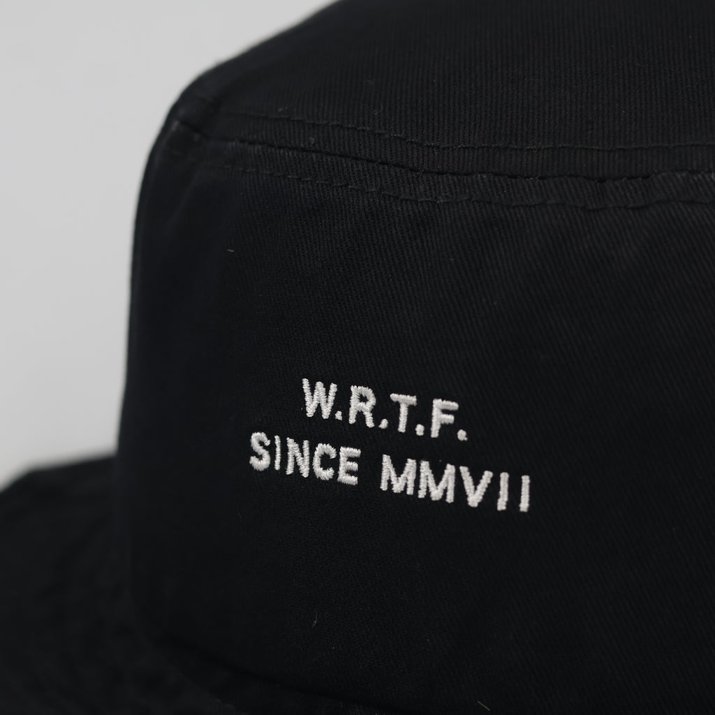 Woodstuck Street Style Black Cotton Thrifted Bucket Hat