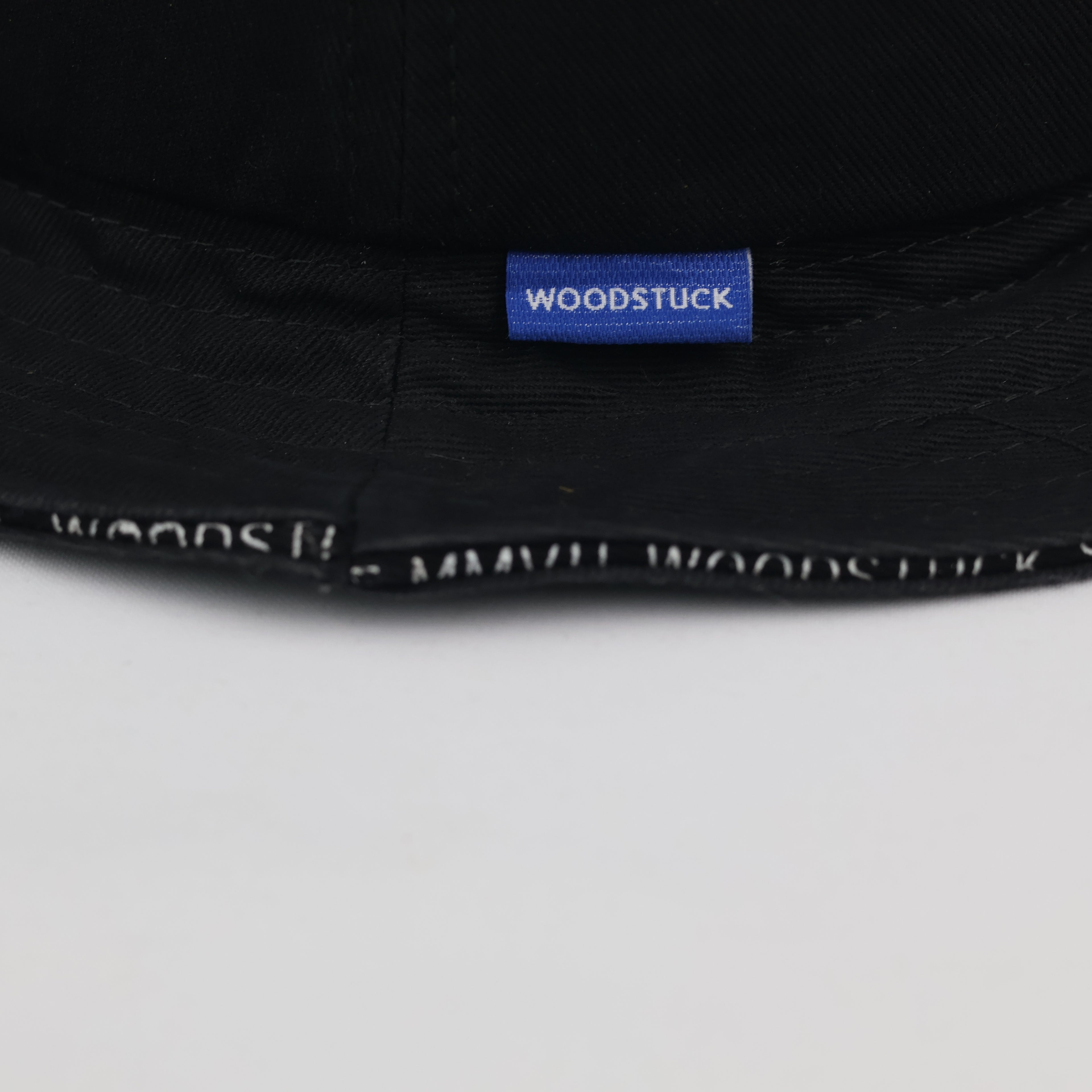 Woodstuck Street Style Black Cotton Thrifted Bucket Hat