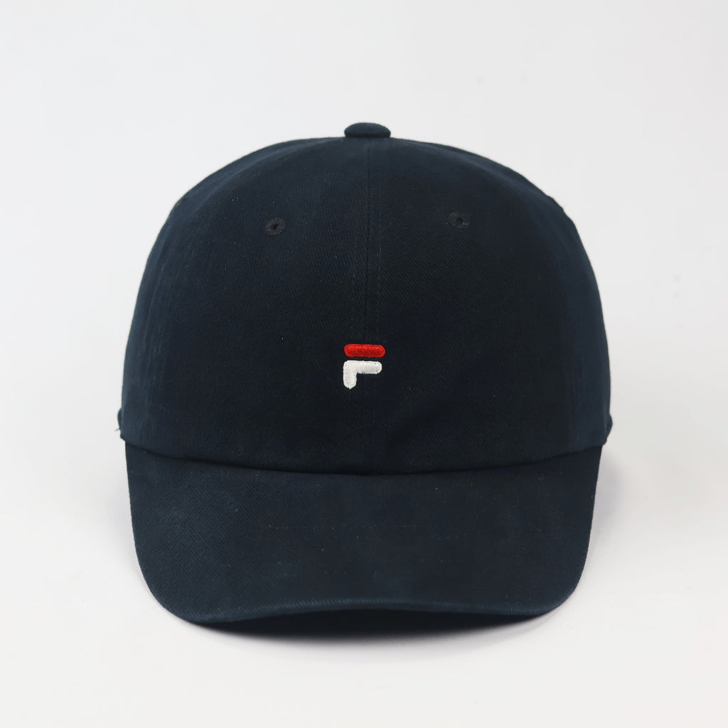 Vintage FILA Embroidered Logo Thrifted Baseball Cap - Classic Navy Dad Hat