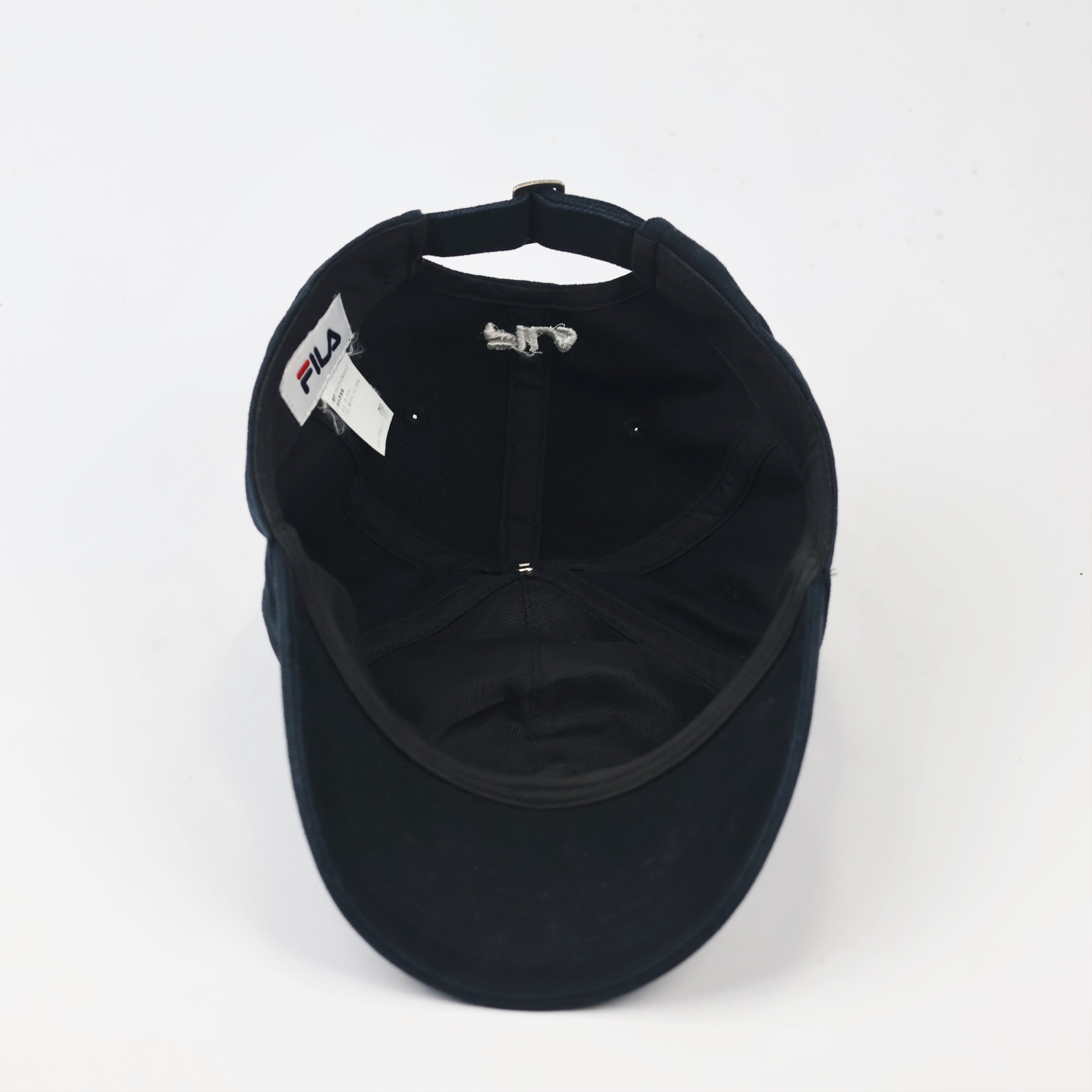 Vintage FILA Embroidered Logo Thrifted Baseball Cap - Classic Navy Dad Hat