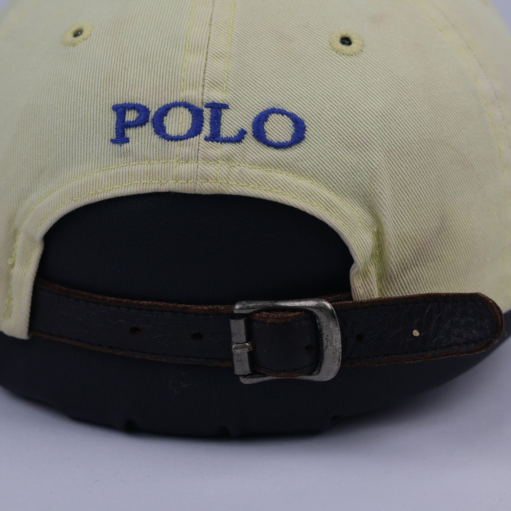 Vintage Polo Ralph Lauren Big Pony No. 3 Cap – Pastel Yellow & Blue