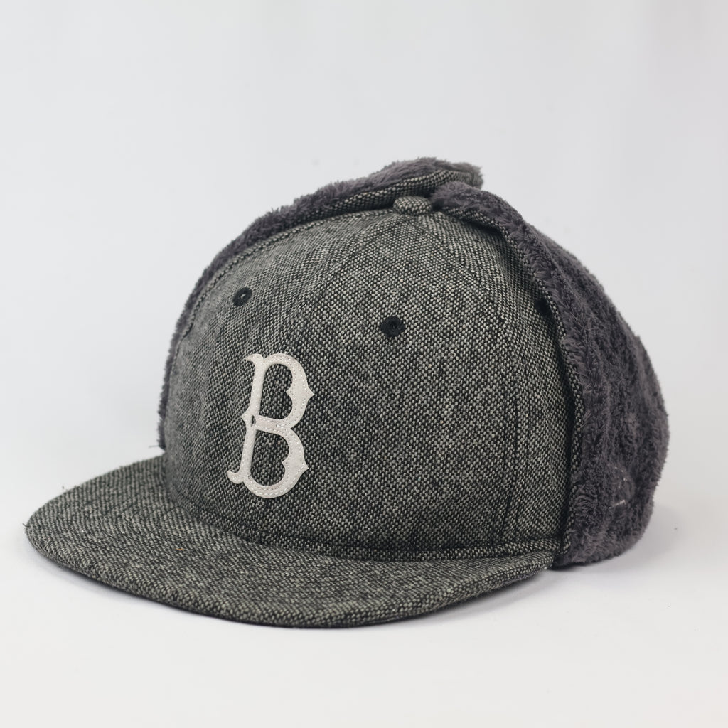 Vintage New Era Cooperstown Collection Dogear Thrifted Hat - Faux Fur Lined - Size 7 1/4