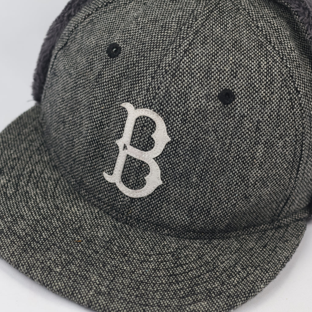 Vintage New Era Cooperstown Collection Dogear Thrifted Hat - Faux Fur Lined - Size 7 1/4