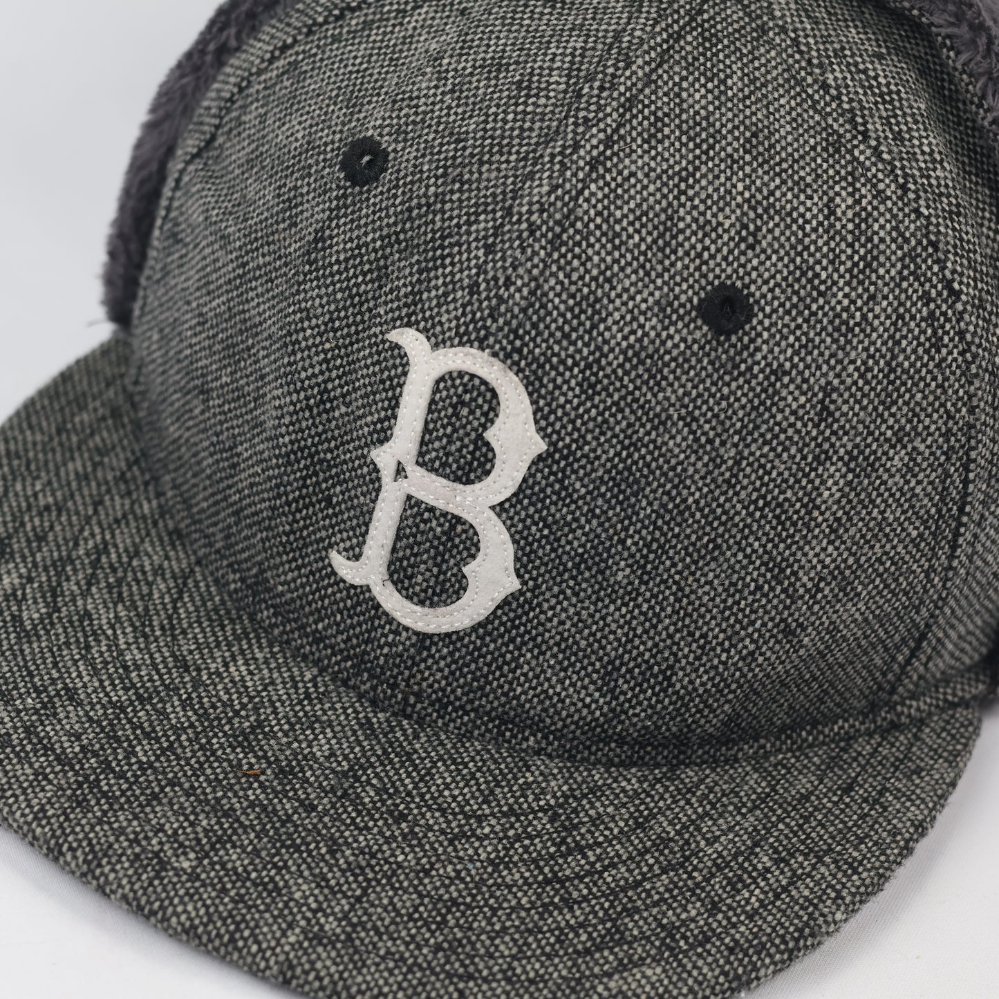 Vintage New Era Cooperstown Collection Dogear Thrifted Hat - Faux Fur Lined - Size 7 1/4