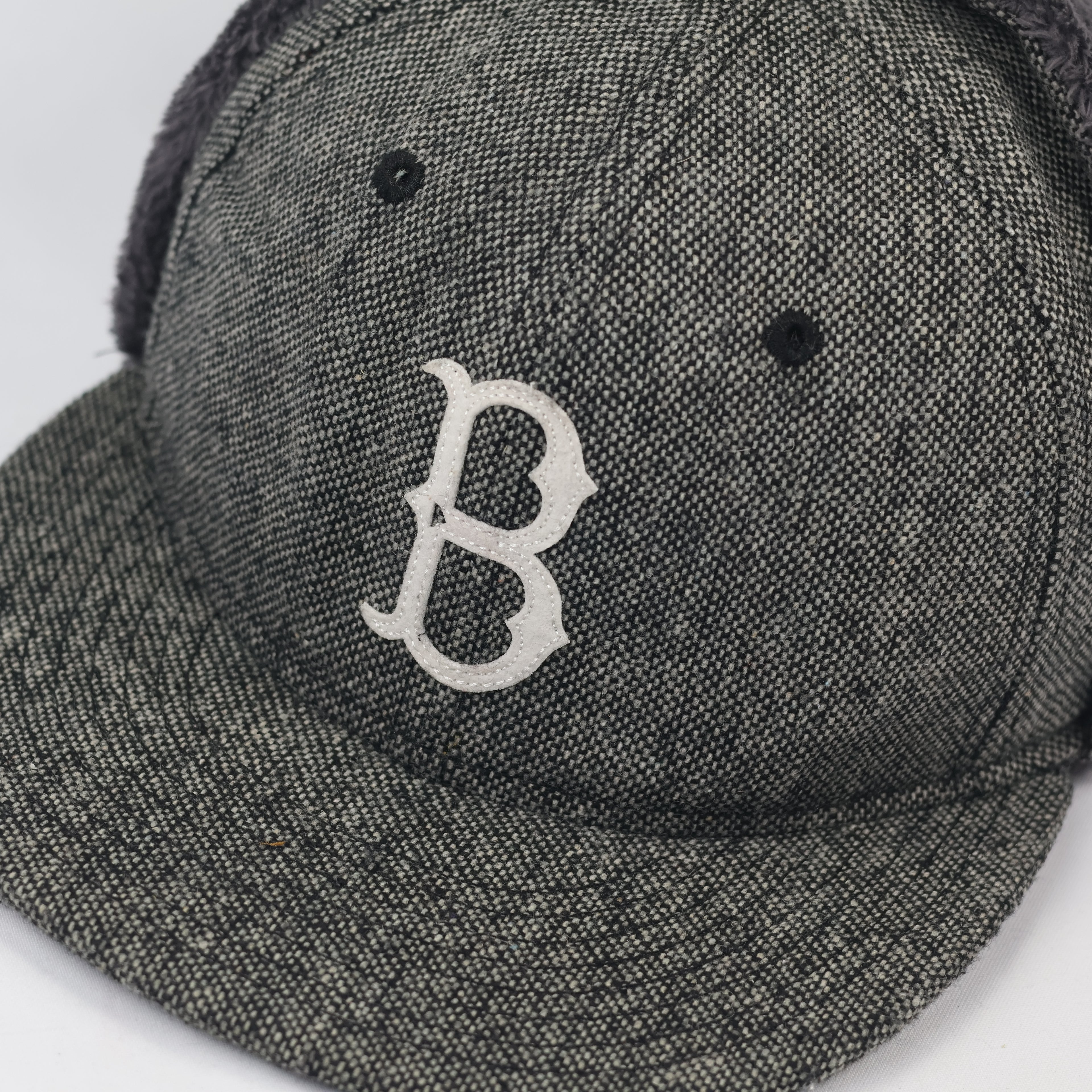 Vintage New Era Cooperstown Collection Dogear Thrifted Hat - Faux Fur Lined - Size 7 1/4