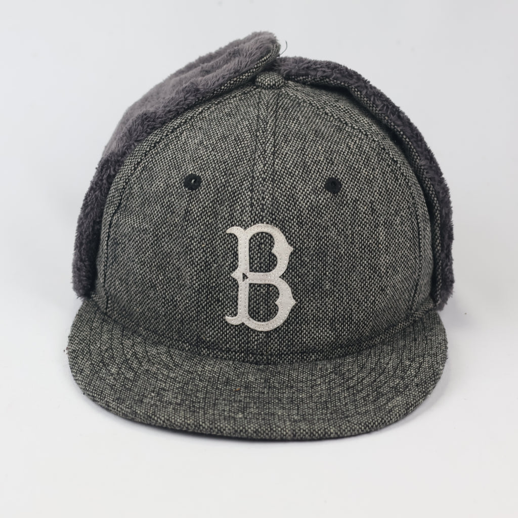 Vintage New Era Cooperstown Collection Dogear Thrifted Hat - Faux Fur Lined - Size 7 1/4