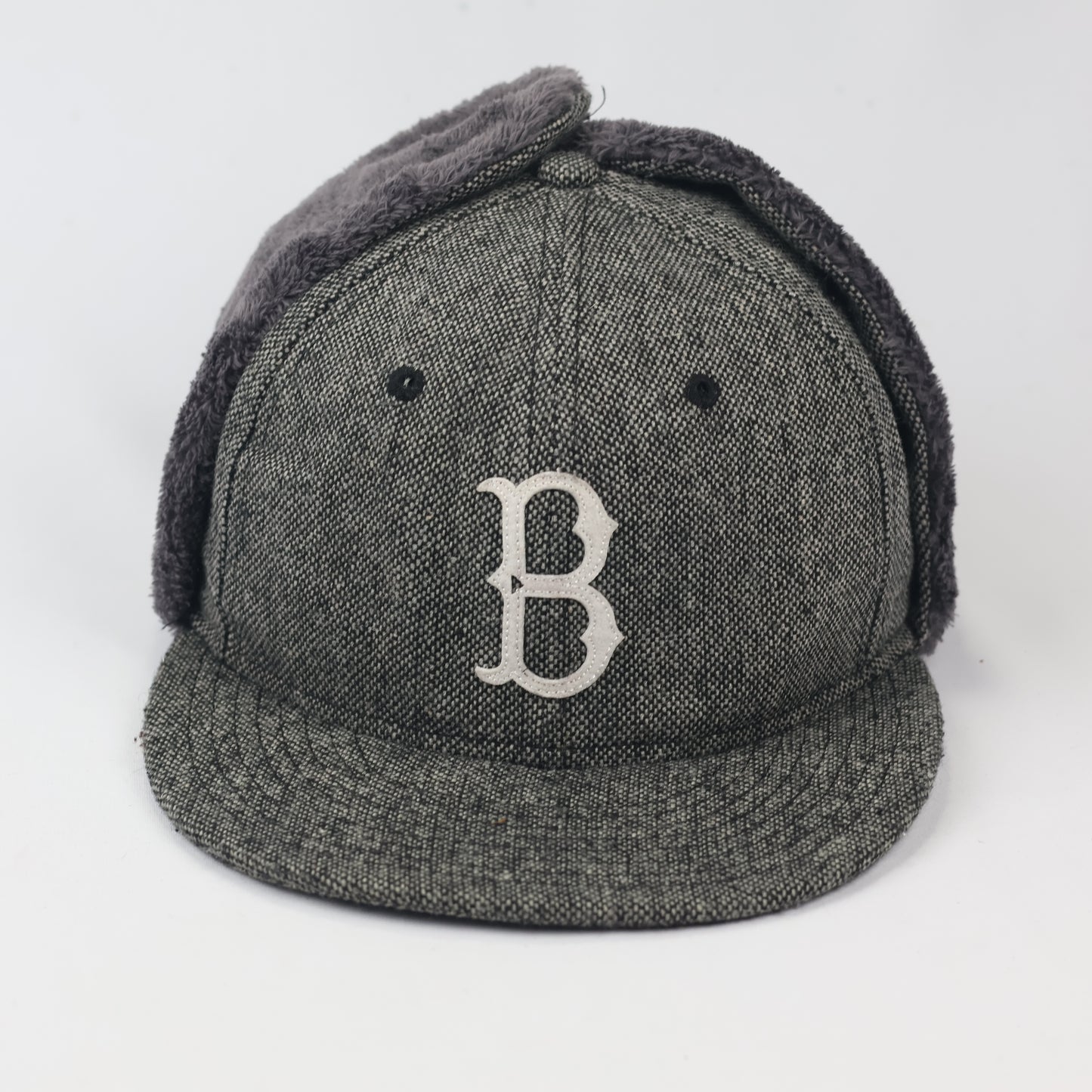 Vintage New Era Cooperstown Collection Dogear Thrifted Hat - Faux Fur Lined - Size 7 1/4