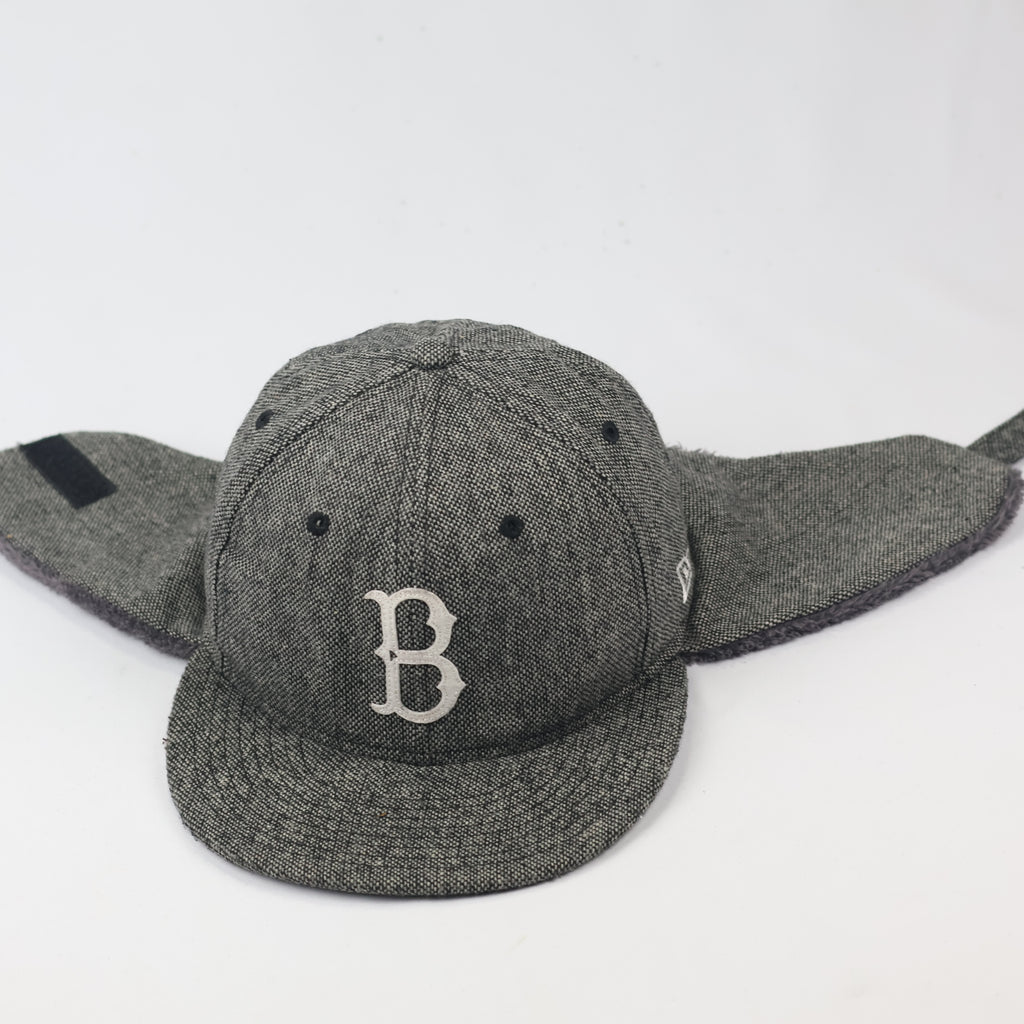 Vintage New Era Cooperstown Collection Dogear Thrifted Hat - Faux Fur Lined - Size 7 1/4