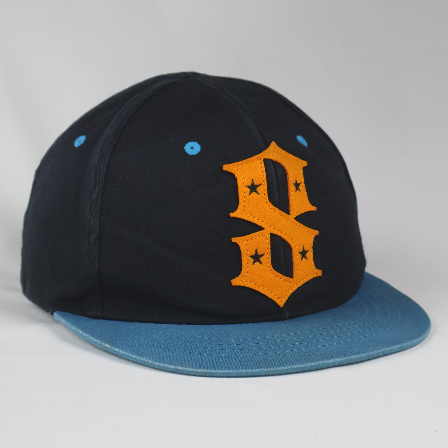 "S" Logo Star Snapback Cap - Black/Blue/Orange