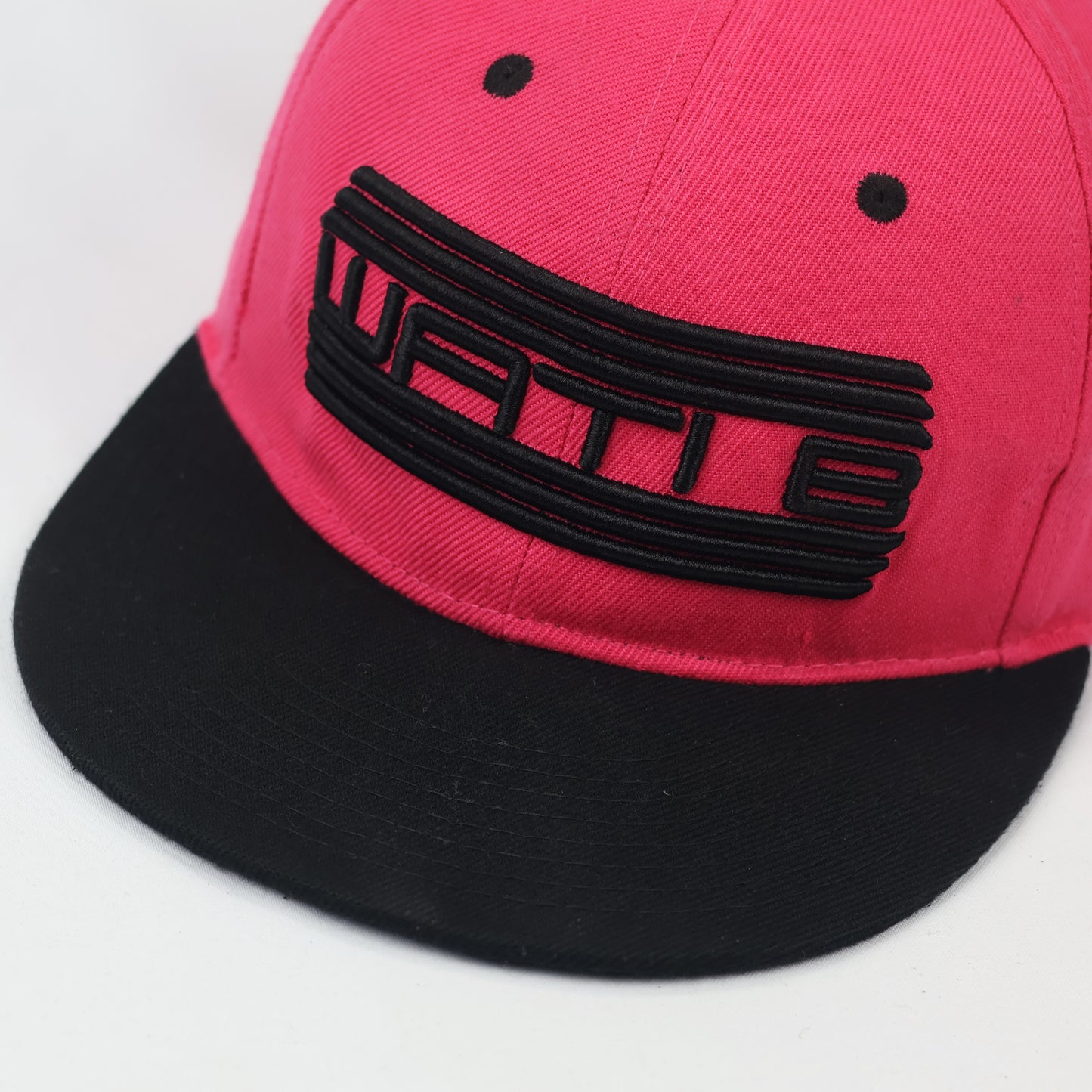 Wati B Embroidered Thrifted Snapback – Pink & Black Streetwear Cap