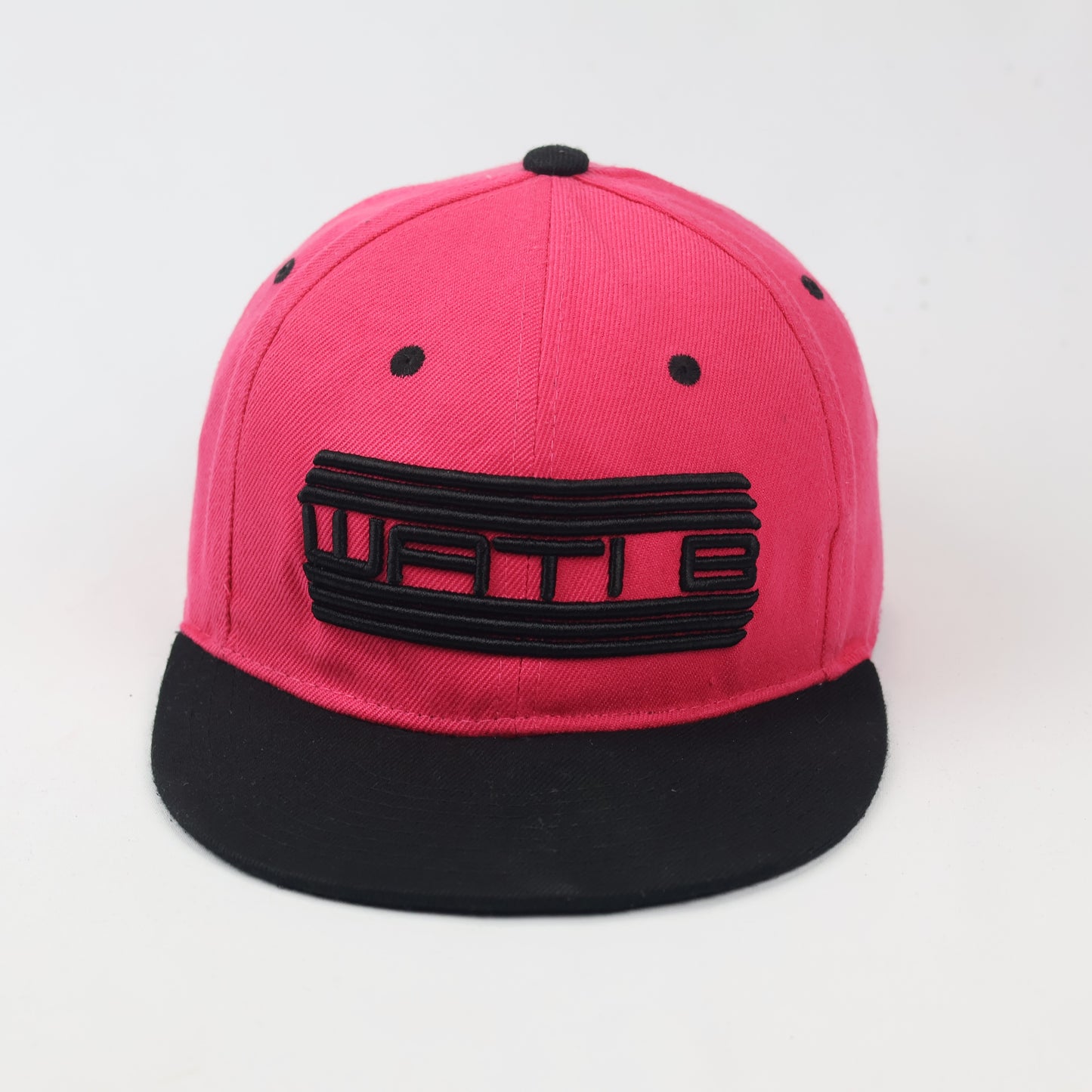 Wati B Embroidered Thrifted Snapback – Pink & Black Streetwear Cap