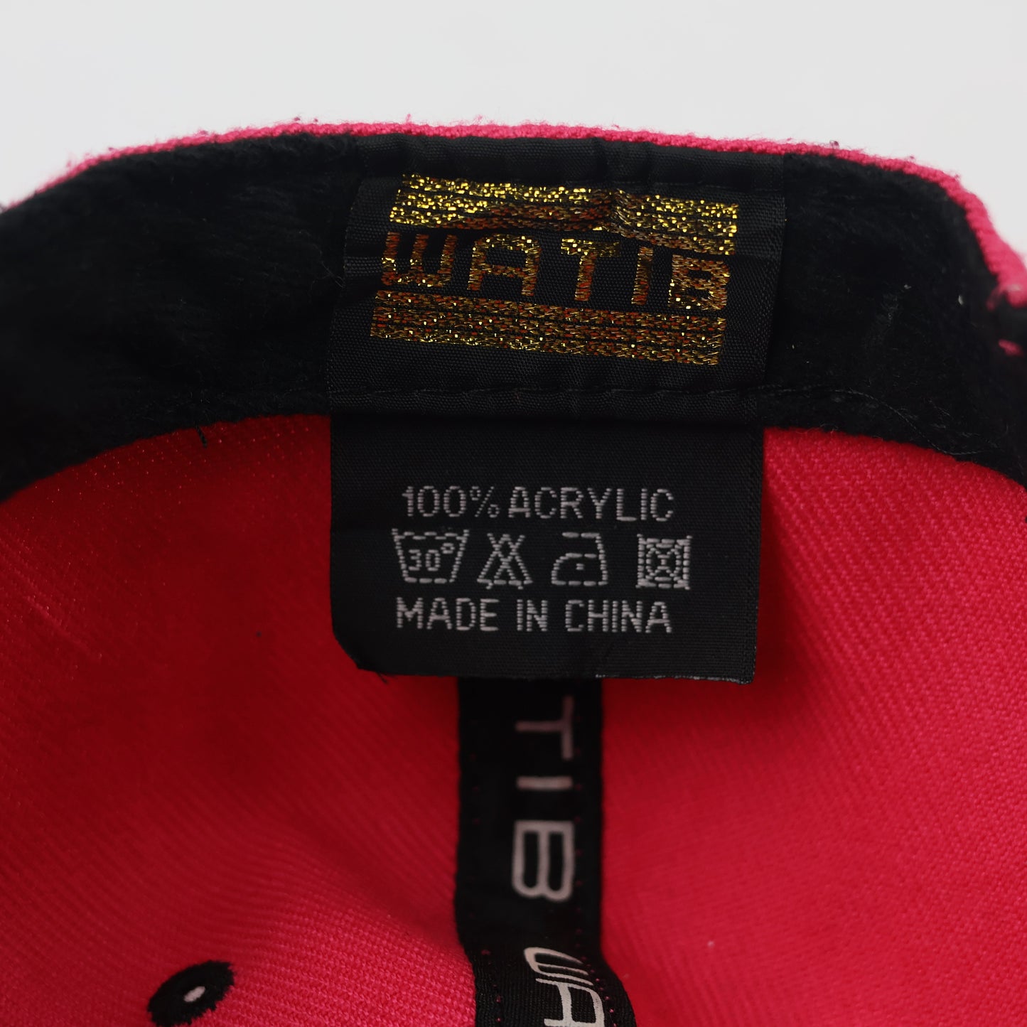 Wati B Embroidered Thrifted Snapback – Pink & Black Streetwear Cap