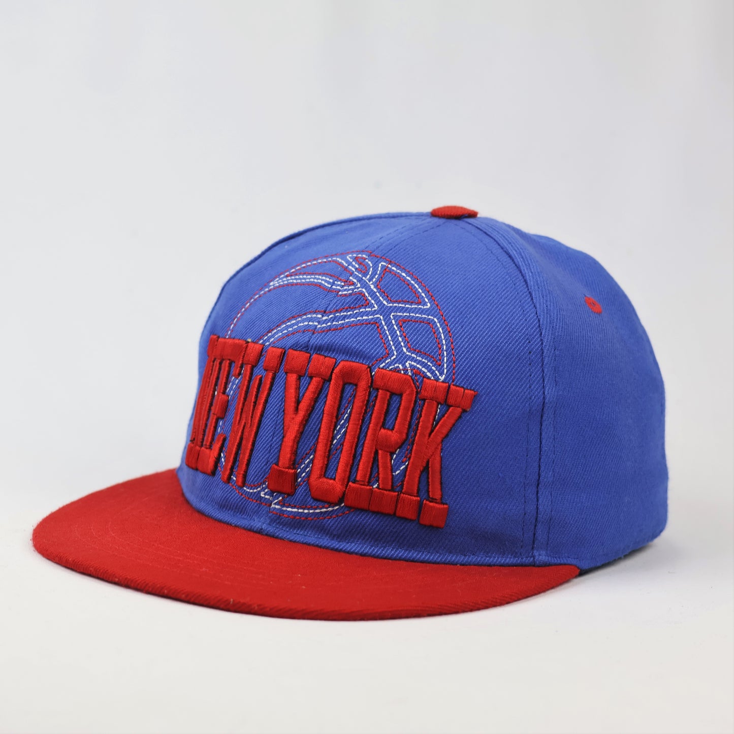 Retro NY Embroidered Flat Brim Thrifted Streetwear Hat - Two-Tone