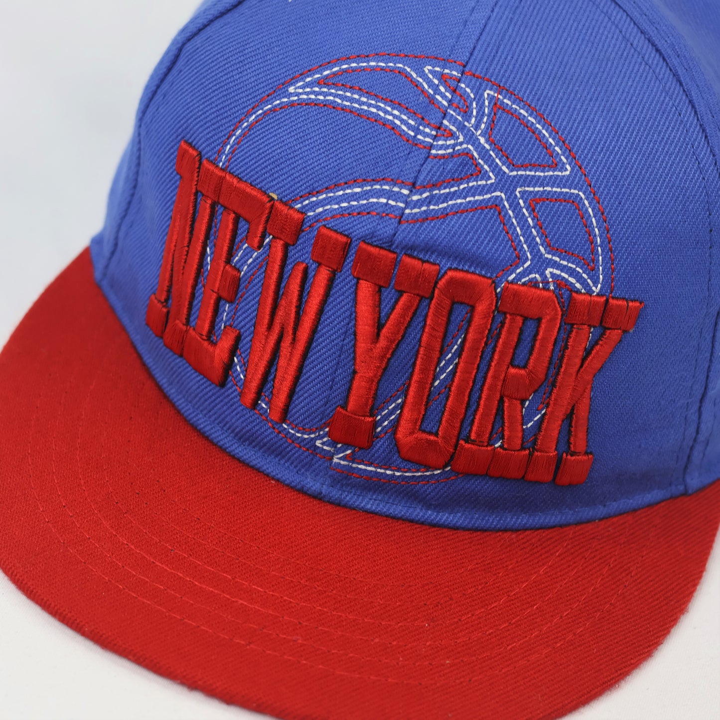 Retro NY Embroidered Flat Brim Thrifted Streetwear Hat - Two-Tone