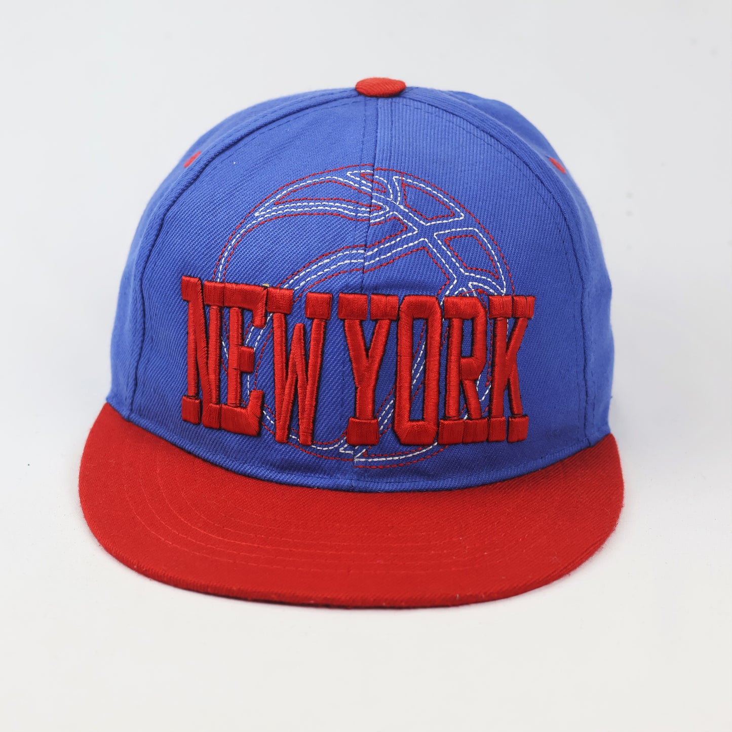 Retro NY Embroidered Flat Brim Thrifted Streetwear Hat - Two-Tone