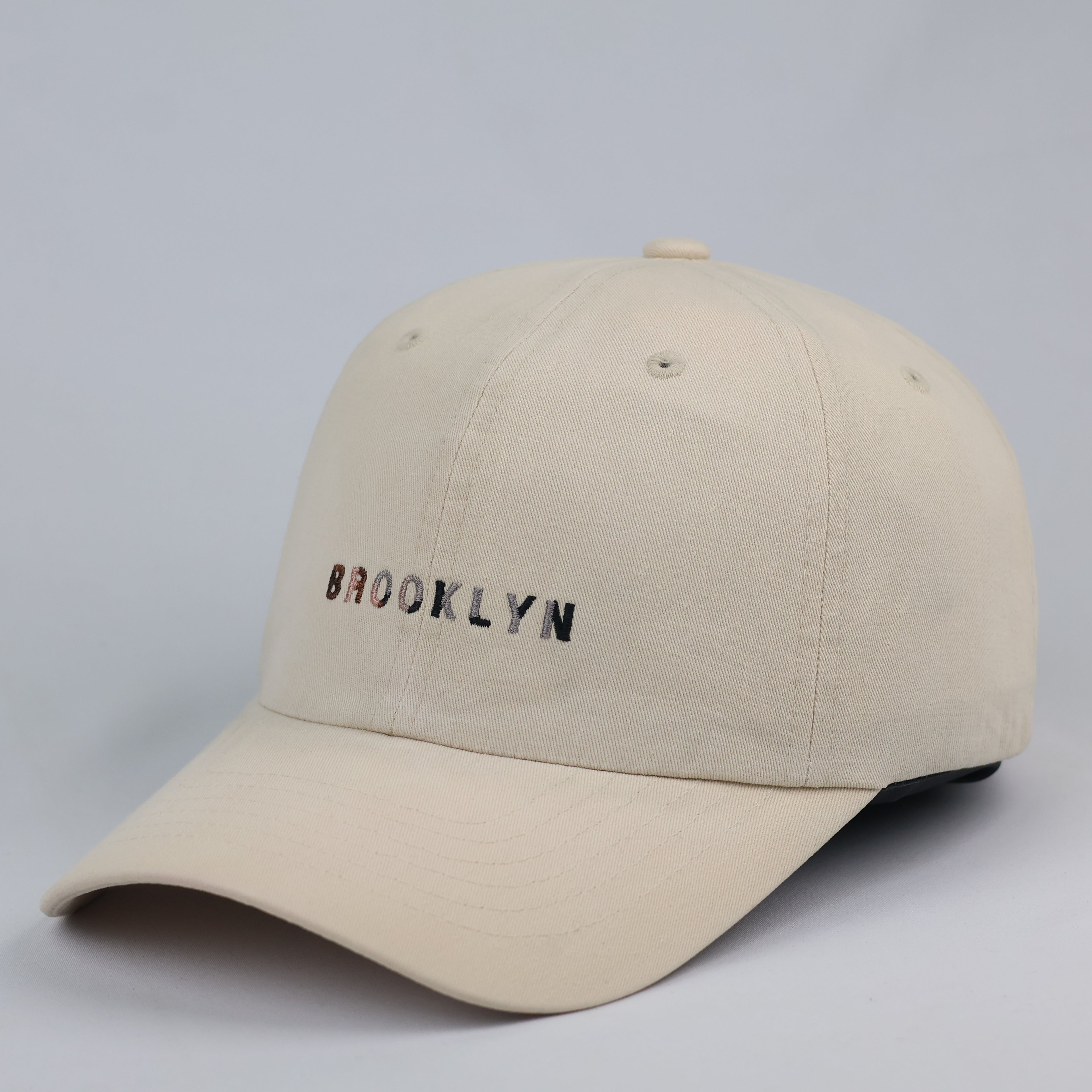Minimalist Khaki Tan Brooklyn Graphic Strapback Baseball Cap