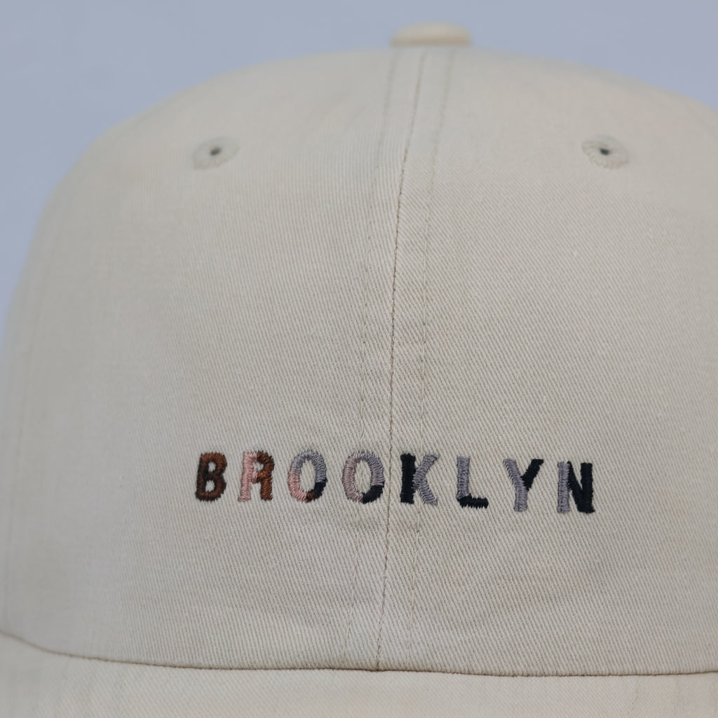 Minimalist Khaki Tan Brooklyn Graphic Strapback Baseball Cap