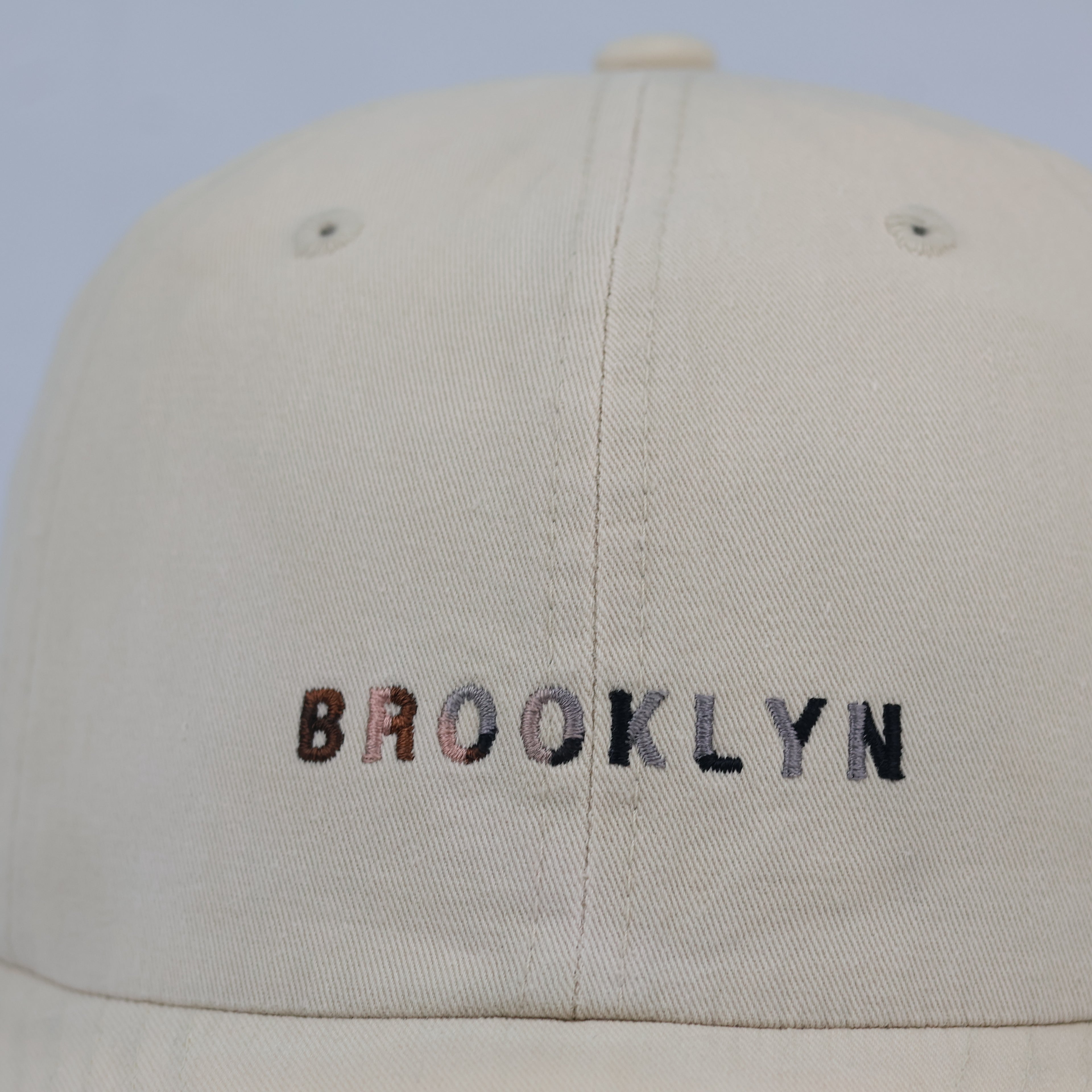 Minimalist Khaki Tan Brooklyn Graphic Strapback Baseball Cap