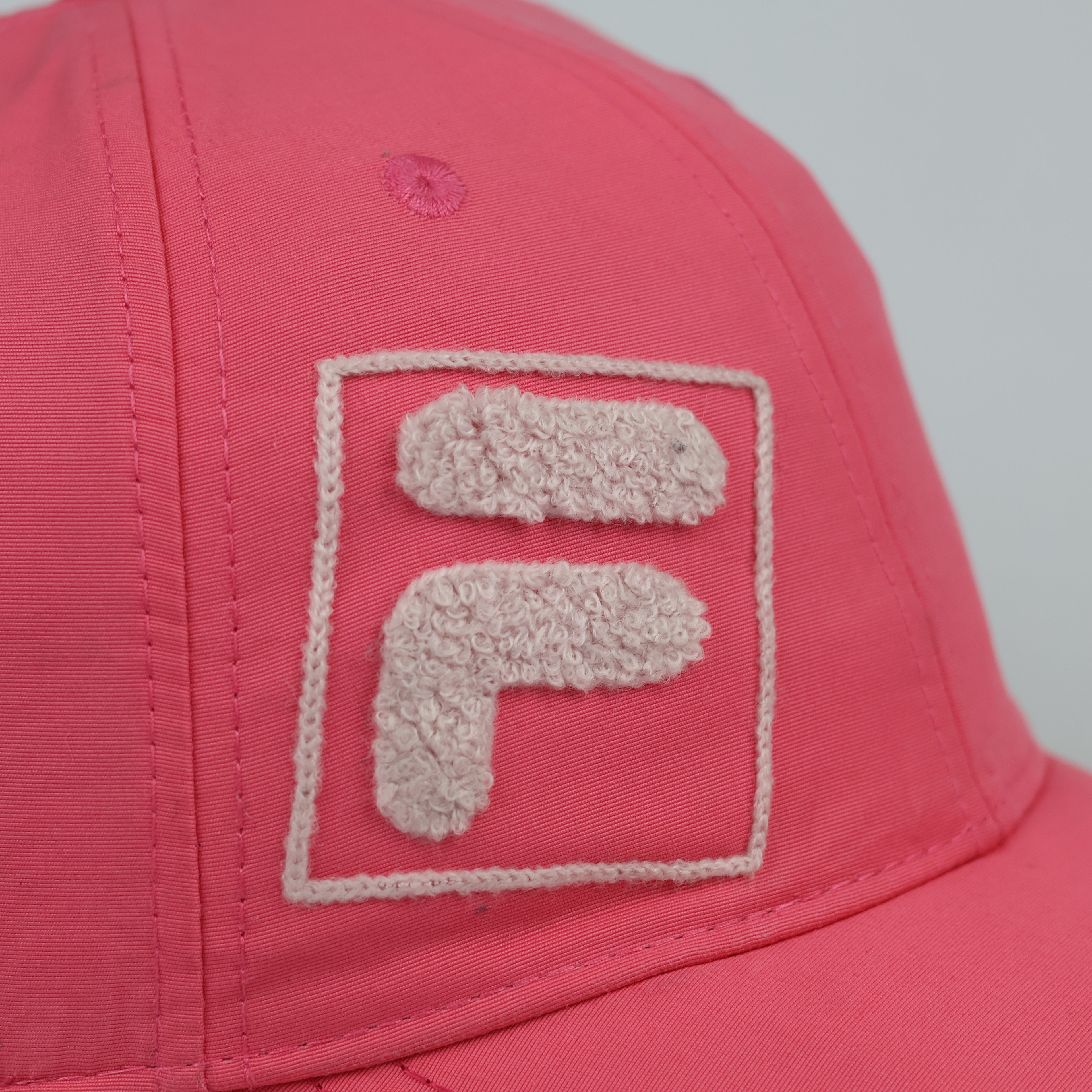 Fila Classic Chenille F-Box Logo Bubblegum Pink Thrifted Hat