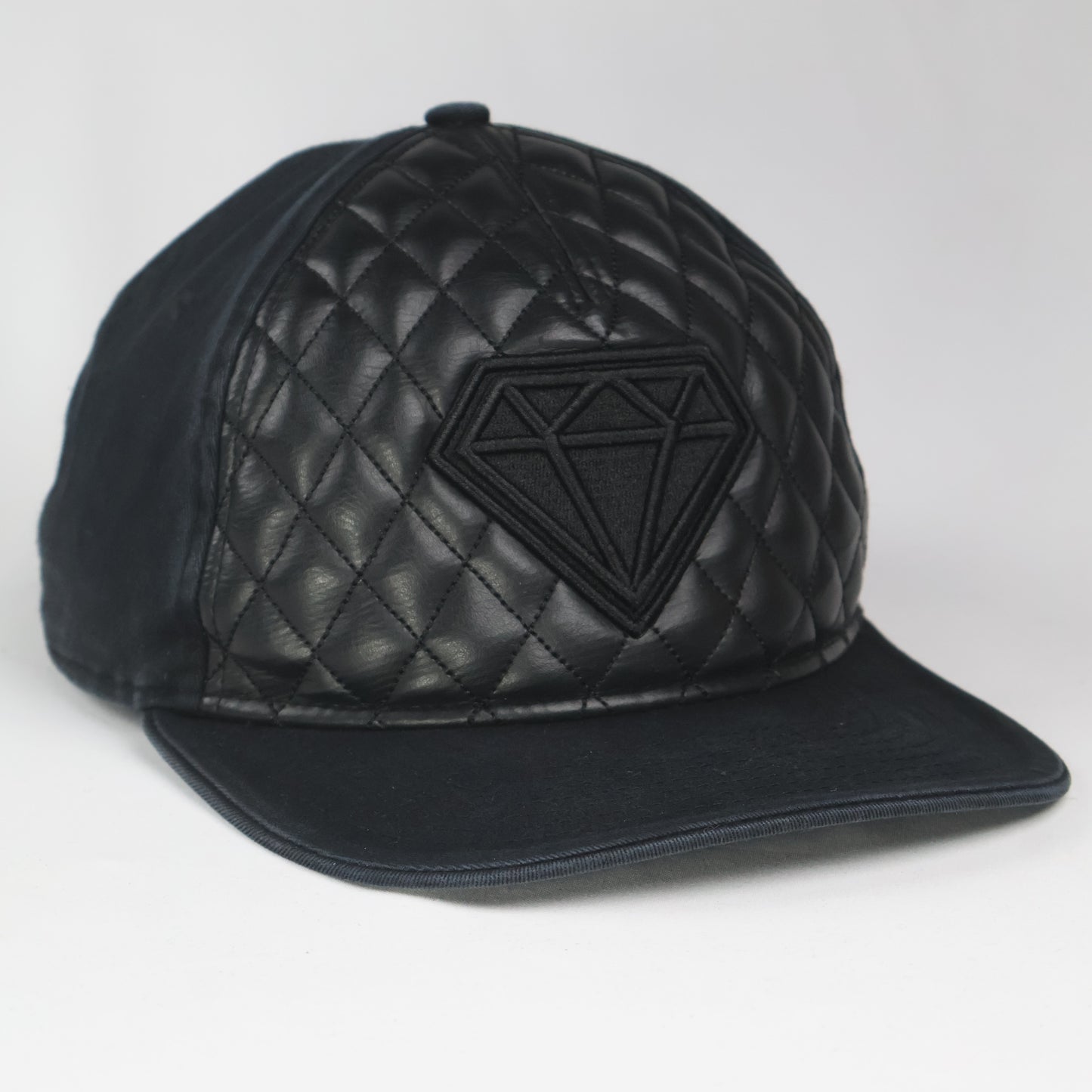 "Cash Money" Quilted Diamond Snapback Cap - Black