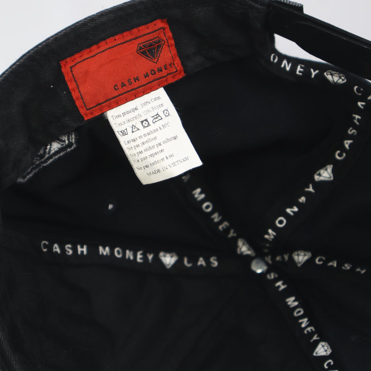 "Cash Money" Quilted Diamond Snapback Cap - Black