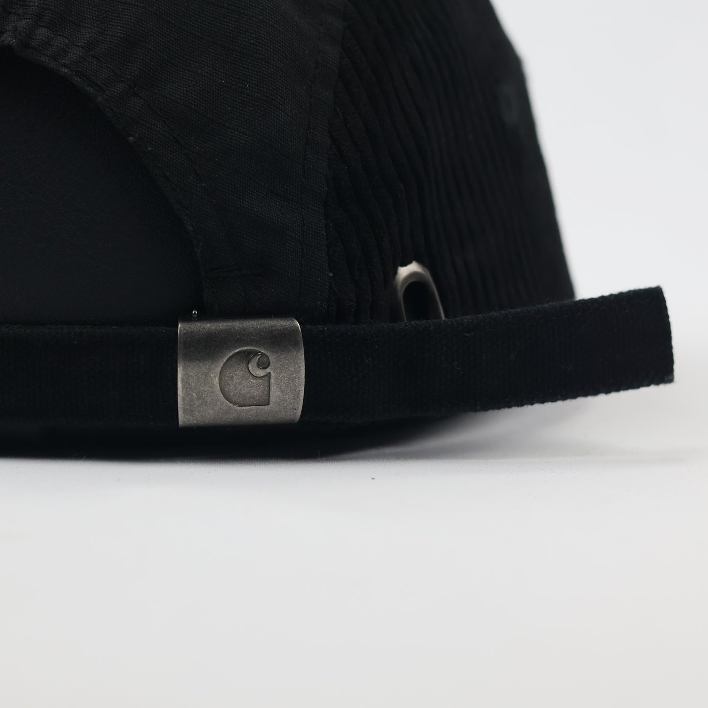Carhartt WIP Medley 5-Panel Thrifted Cap – Black Corduroy & Canvas Mix