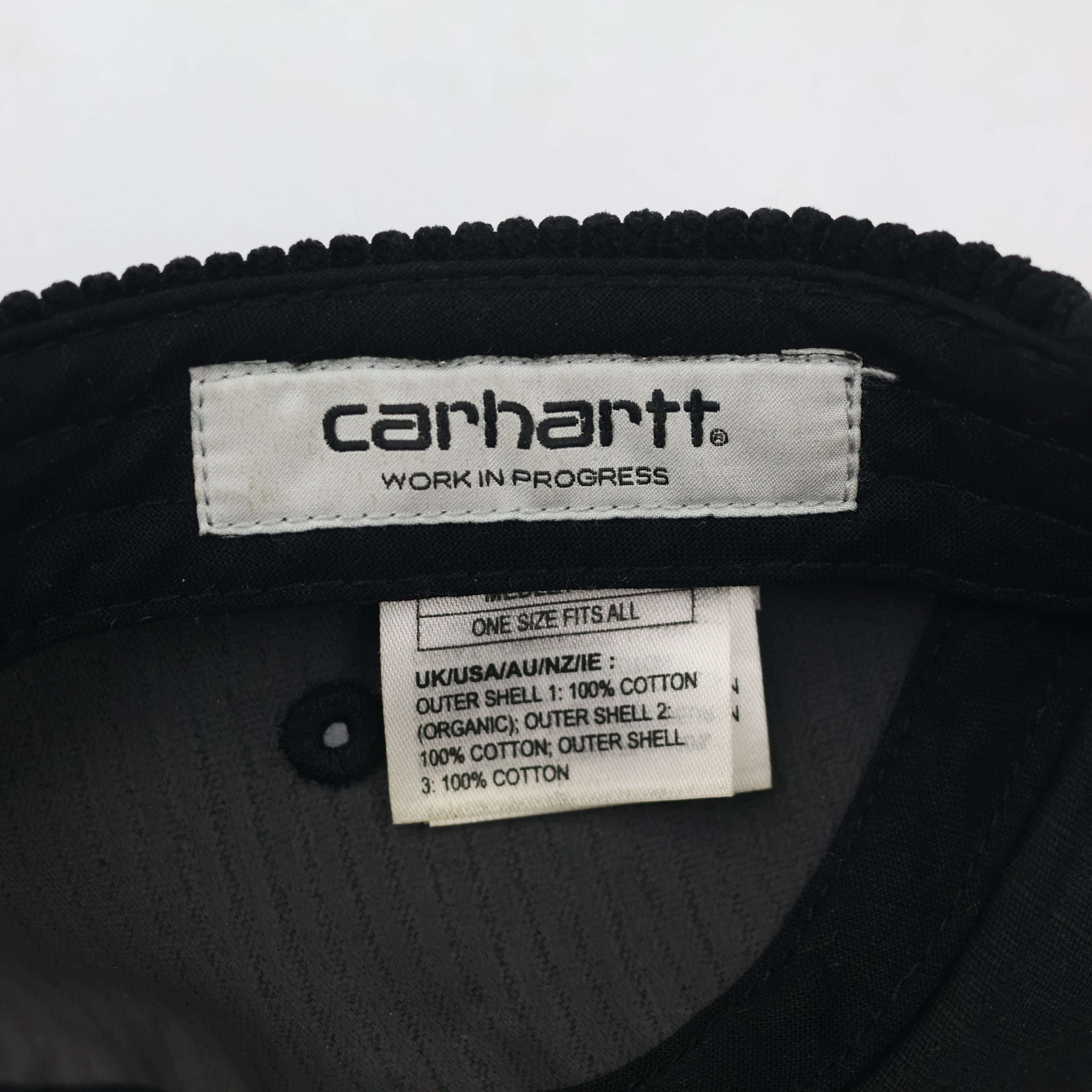 Carhartt WIP Medley 5-Panel Thrifted Cap – Black Corduroy & Canvas Mix