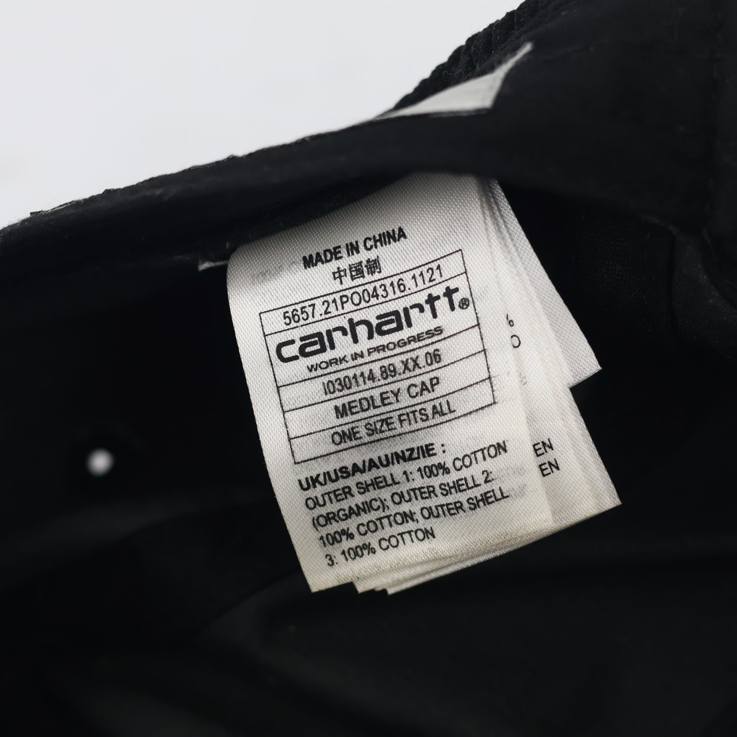 Carhartt WIP Medley 5-Panel Thrifted Cap – Black Corduroy & Canvas Mix