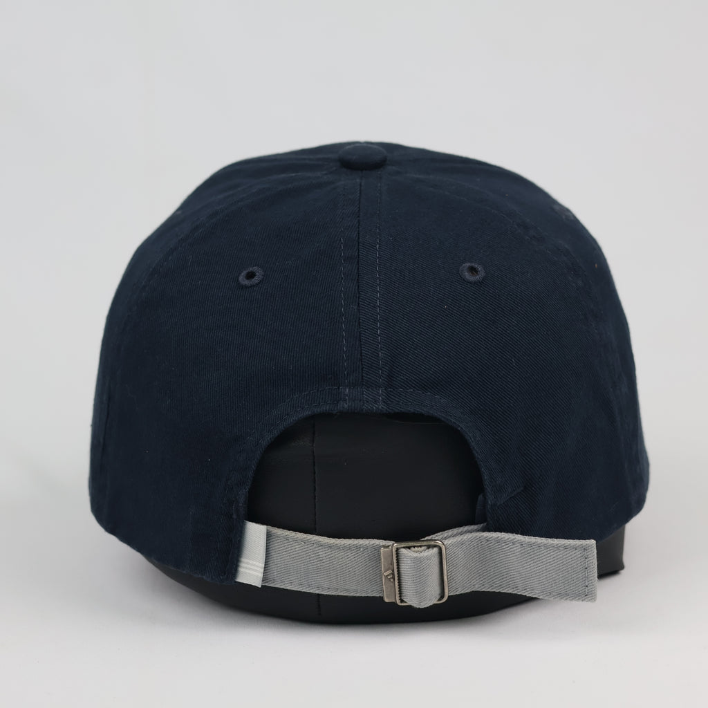Thrifted Adidas Spellout Embroidered Cap - Navy with Adjustable Grey Strap
