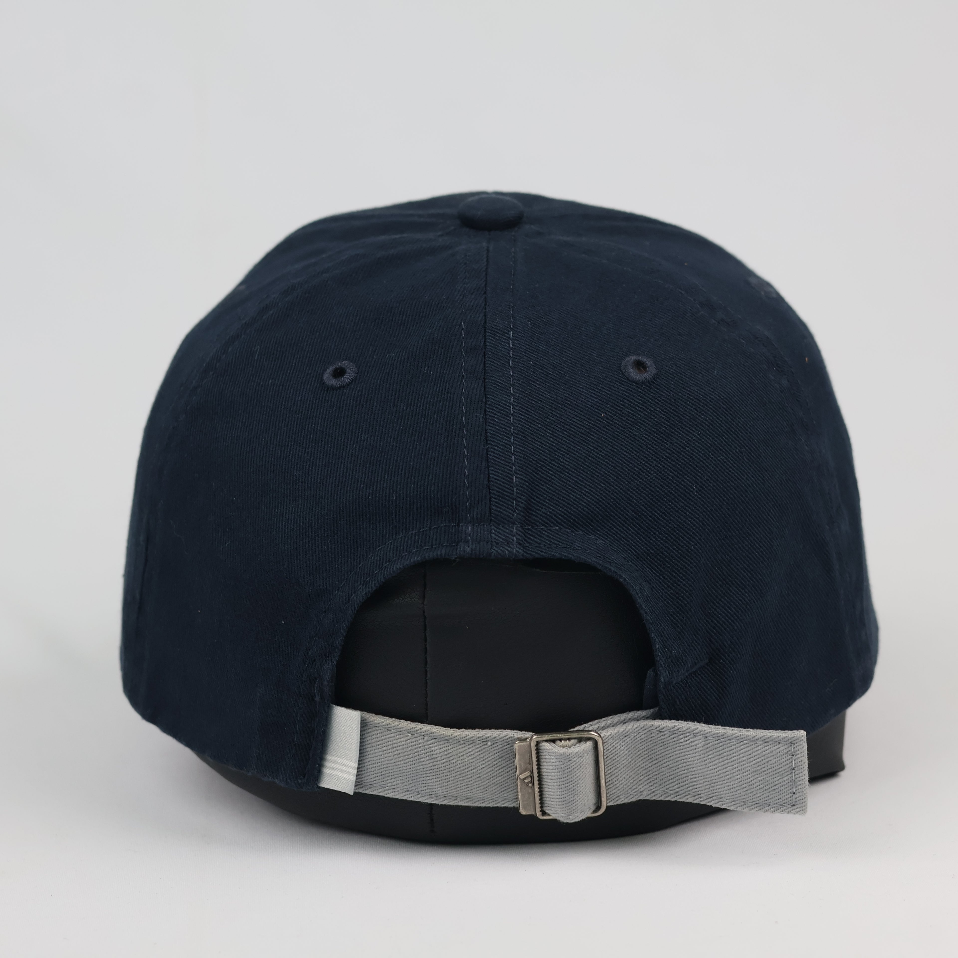 Thrifted Adidas Spellout Embroidered Cap - Navy with Adjustable Grey Strap