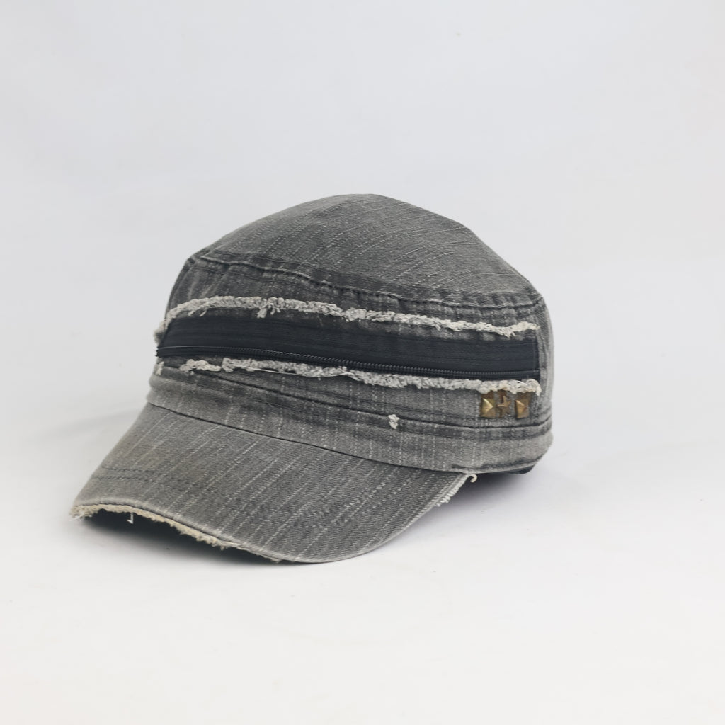 Vintage T-Base Grunge Distressed Denim Cadet Cap (58-60 cm) | 10258